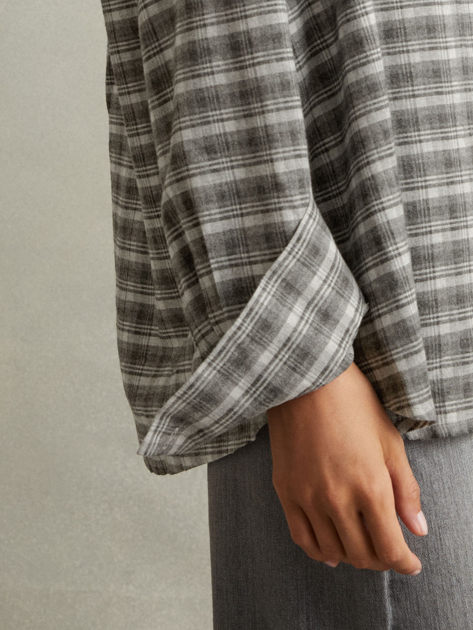 Lorena Grey Checked Button-Through Shirt - Image 3 of 5