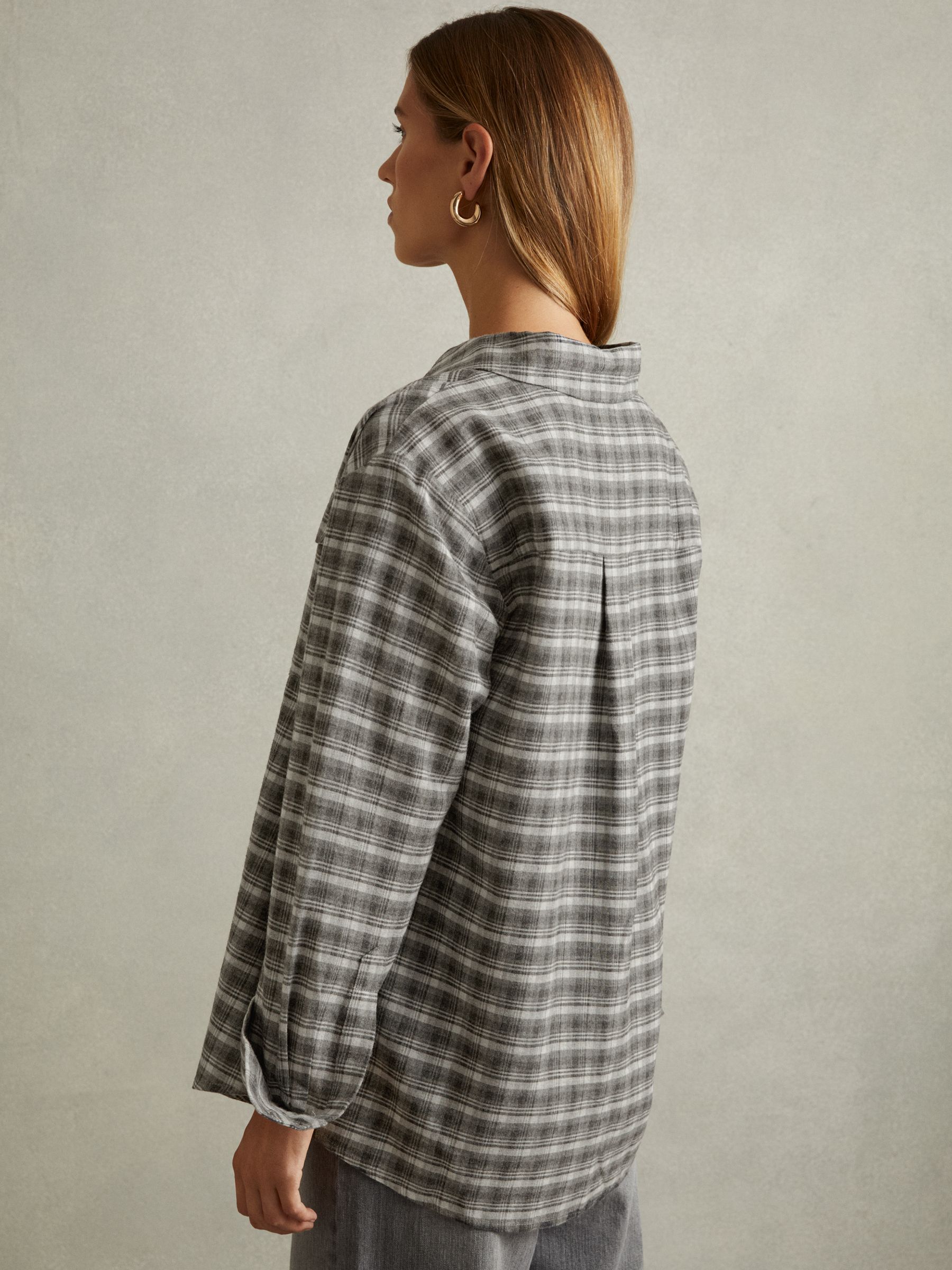 Lorena Grey Checked Button-Through Shirt - Image 4 of 5