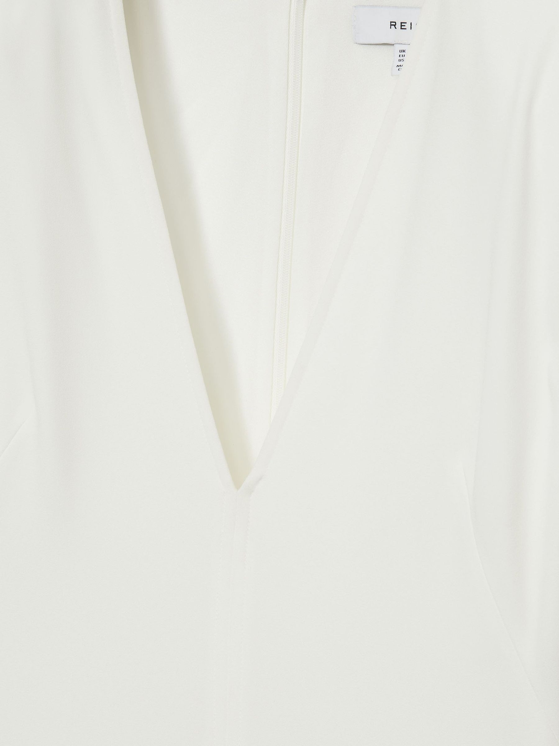 Plunge-Neck Crepe Maxi Dress in White - Image 6 of 6