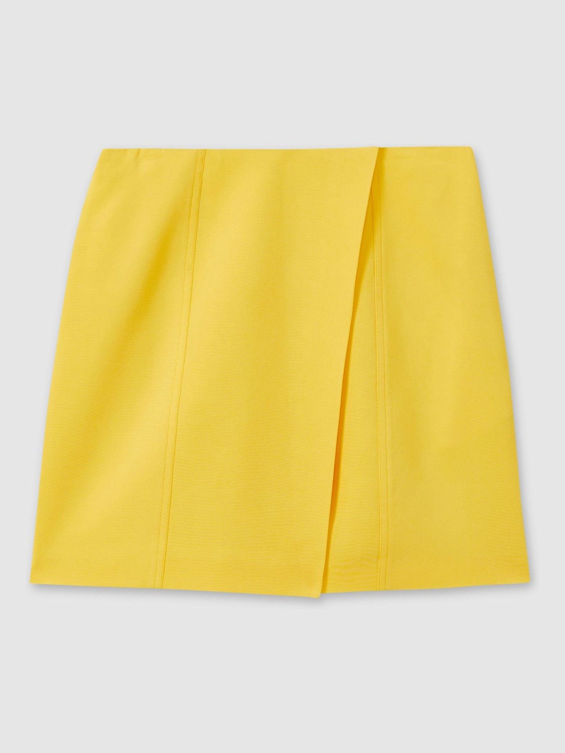 Cleo Yellow Cross-Over Mini Skirt - Image 2 of 6