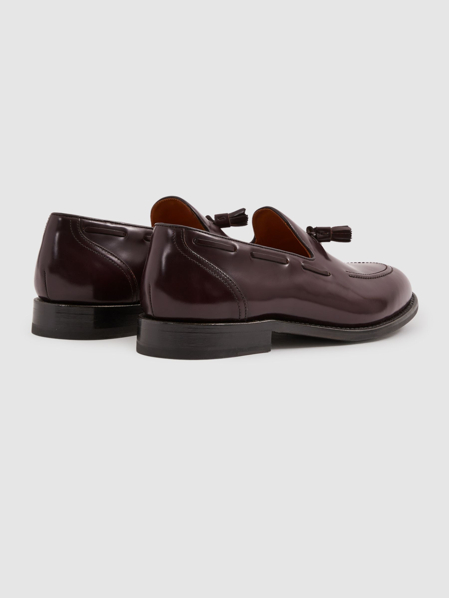 Tasselled Suede Loafers in Oxblood - Image 4 of 5