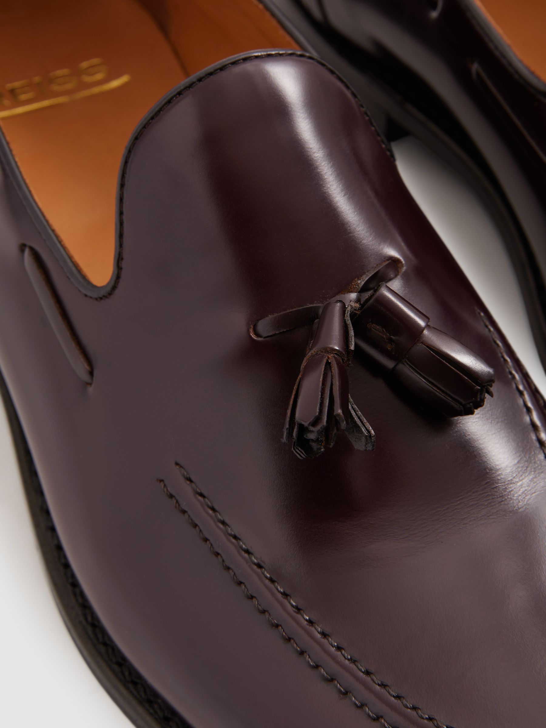 Tasselled Suede Loafers in Oxblood - Image 5 of 5