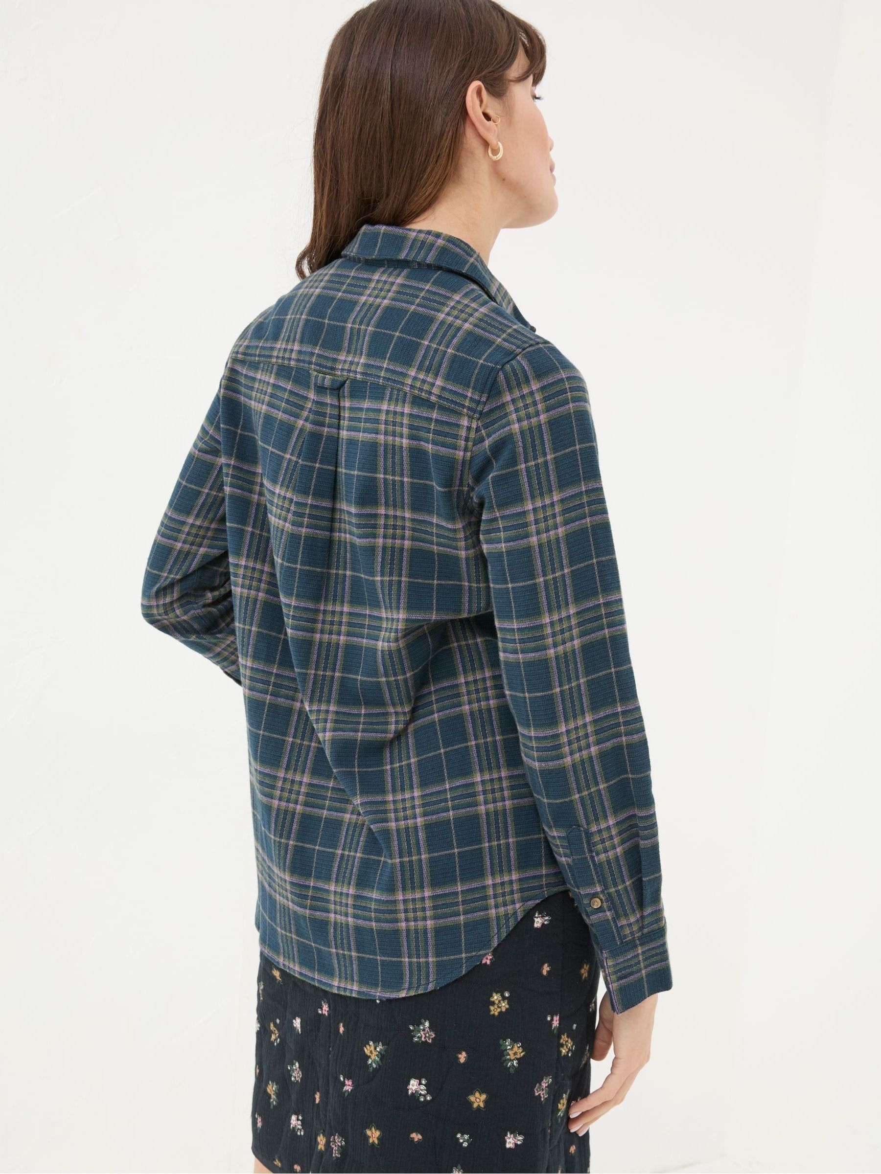 Olivia Navy 100% Cotton Check Shirt - Image 2 of 6