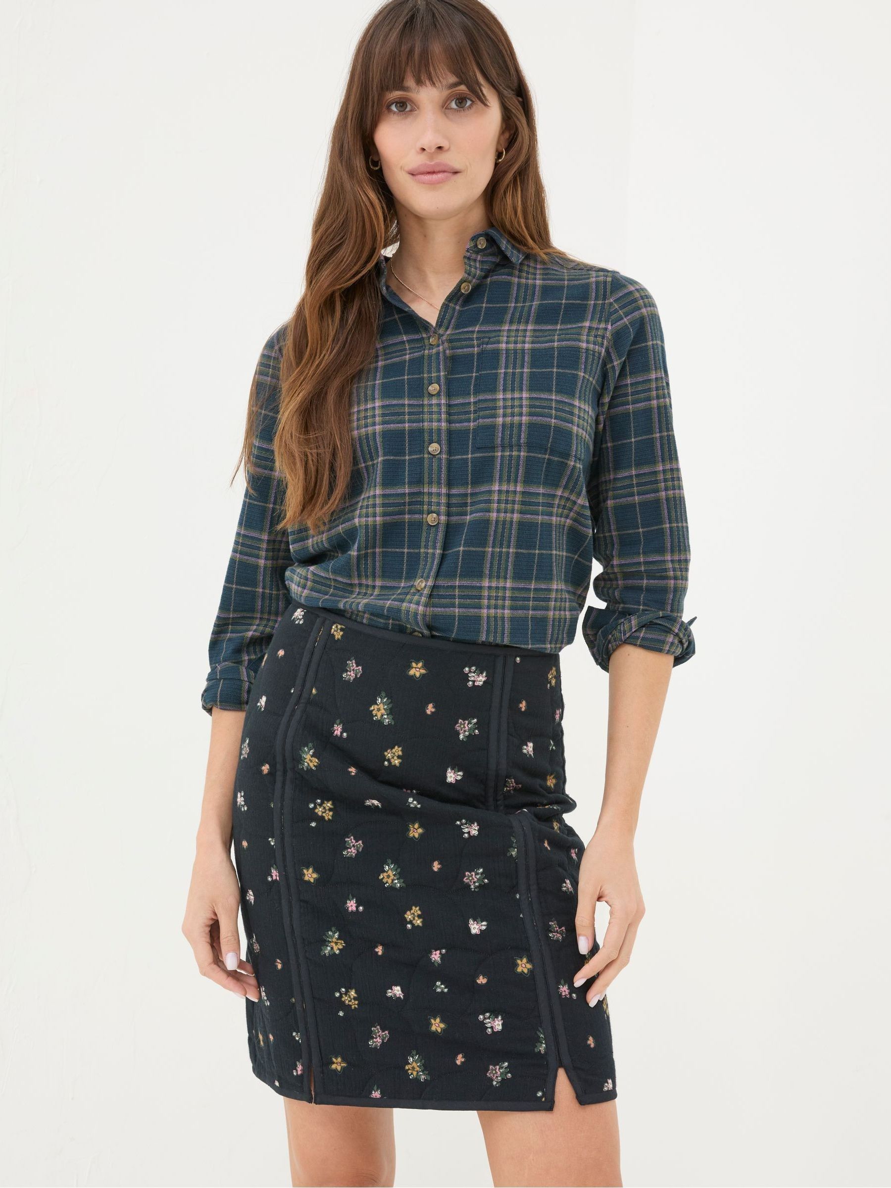 Olivia Navy 100% Cotton Check Shirt - Image 3 of 6