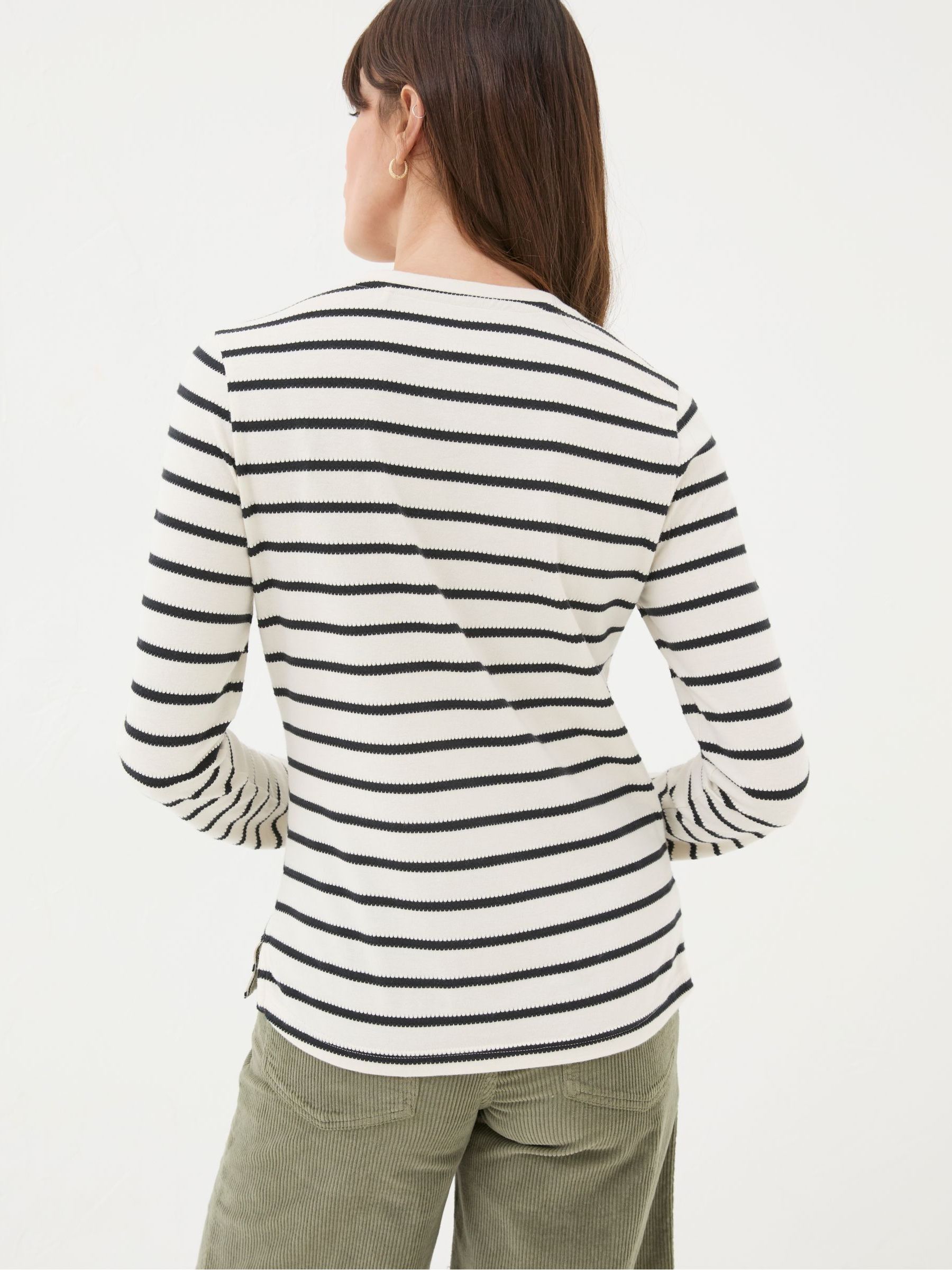 Hettie Cream Rib Henley Top - Image 2 of 6