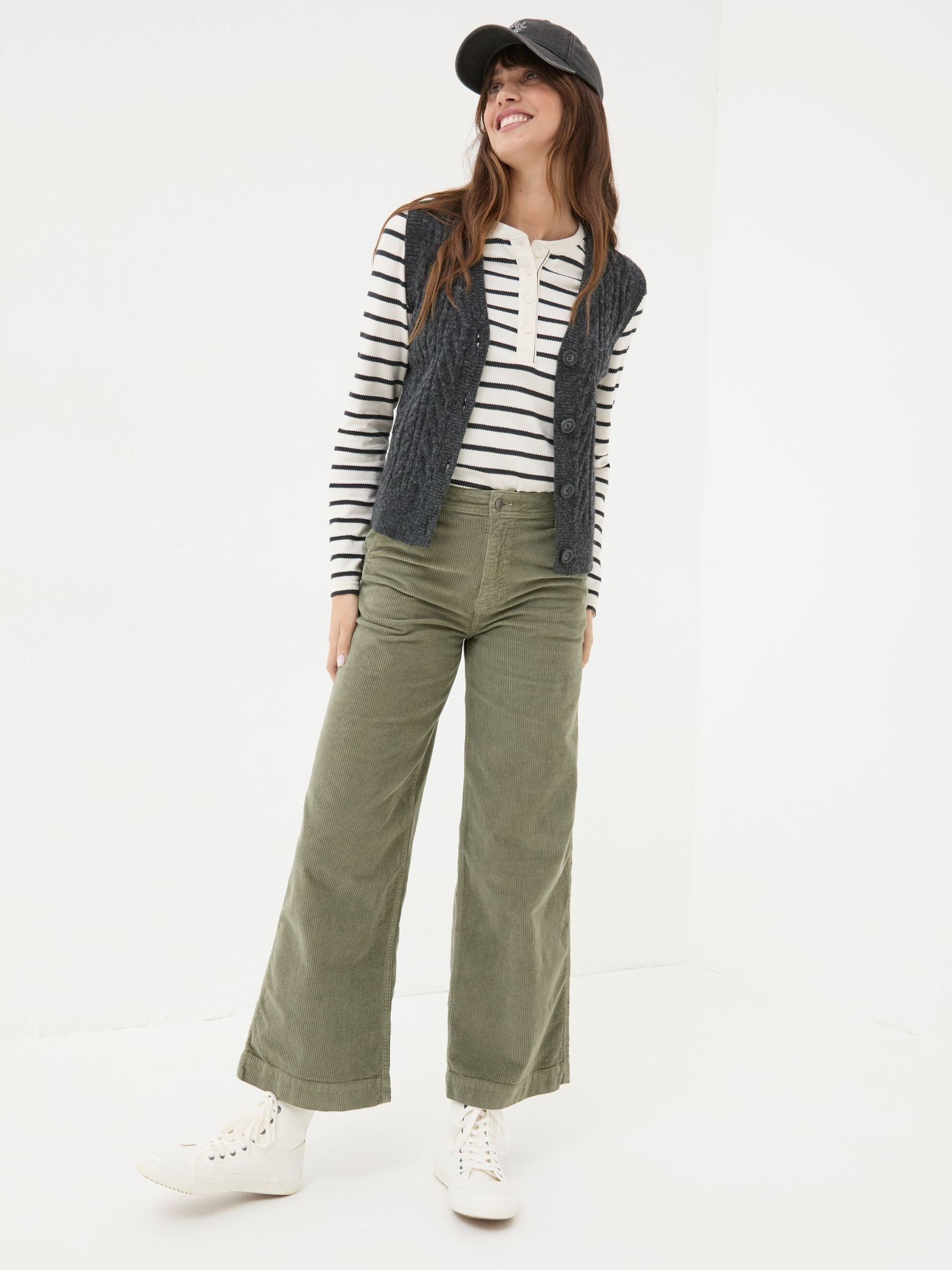 Hettie Cream Rib Henley Top - Image 5 of 6