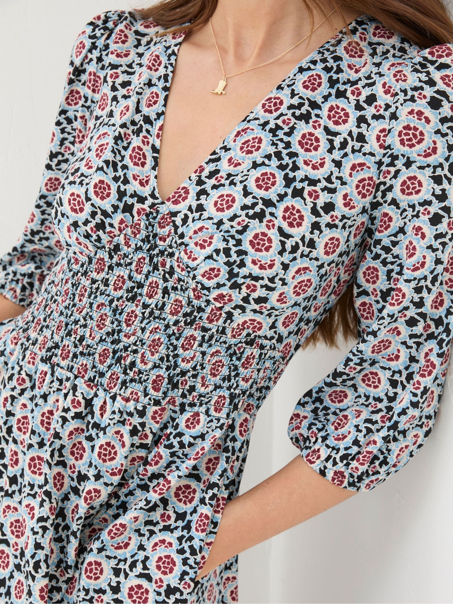 Rene Black Wild Floral Midi Dress - Image 5 of 6