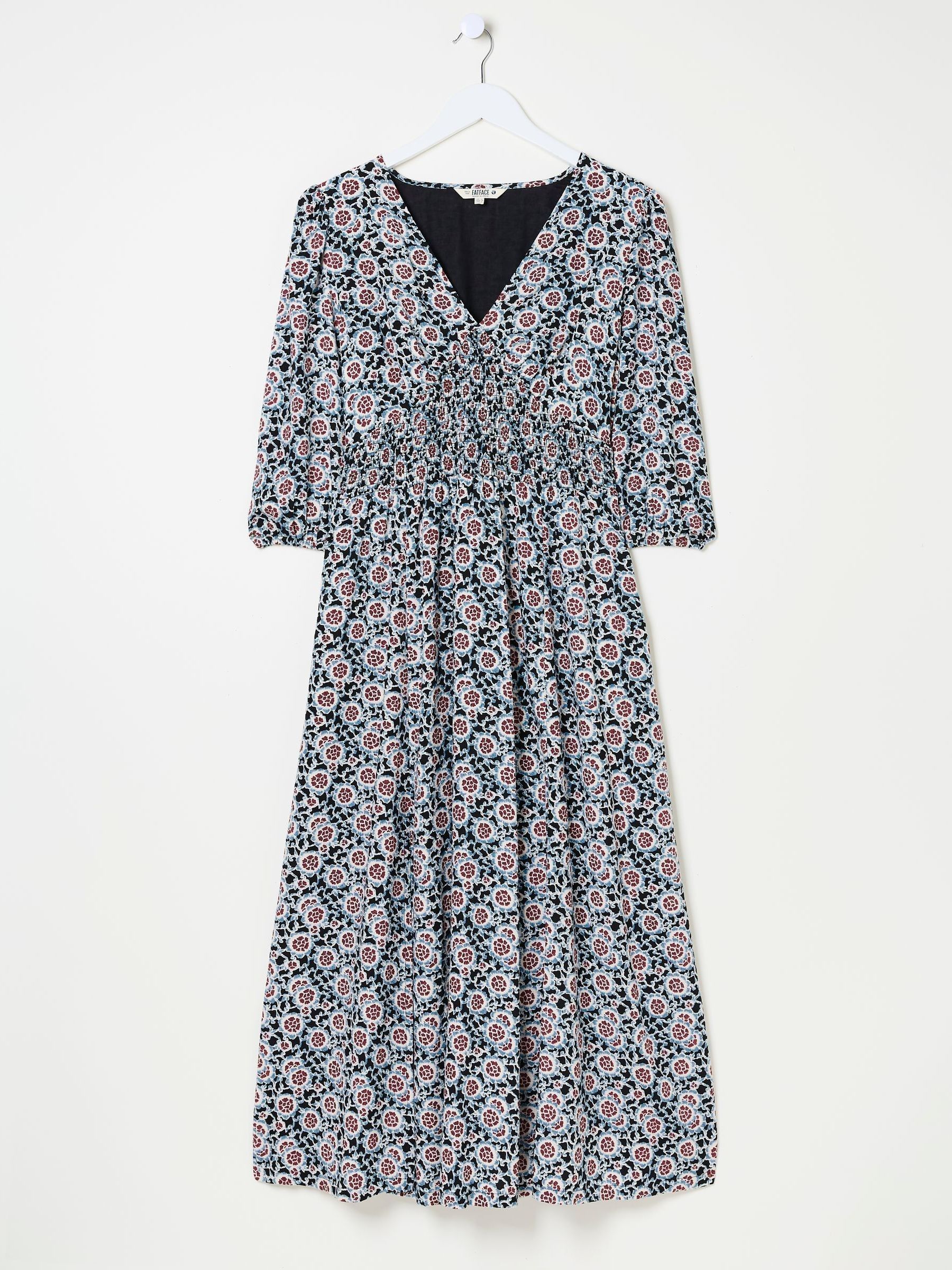 Rene Black Wild Floral Midi Dress - Image 6 of 6