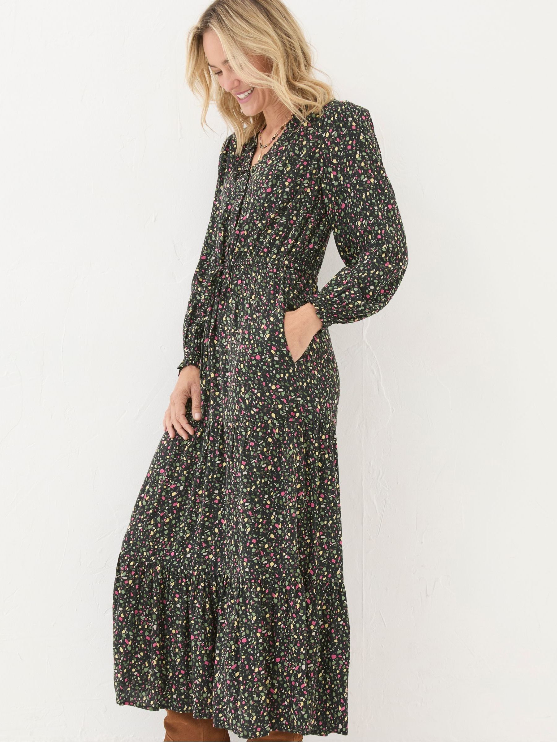 Dahlia Black Ditsy Maxi Dress - Image 3 of 7