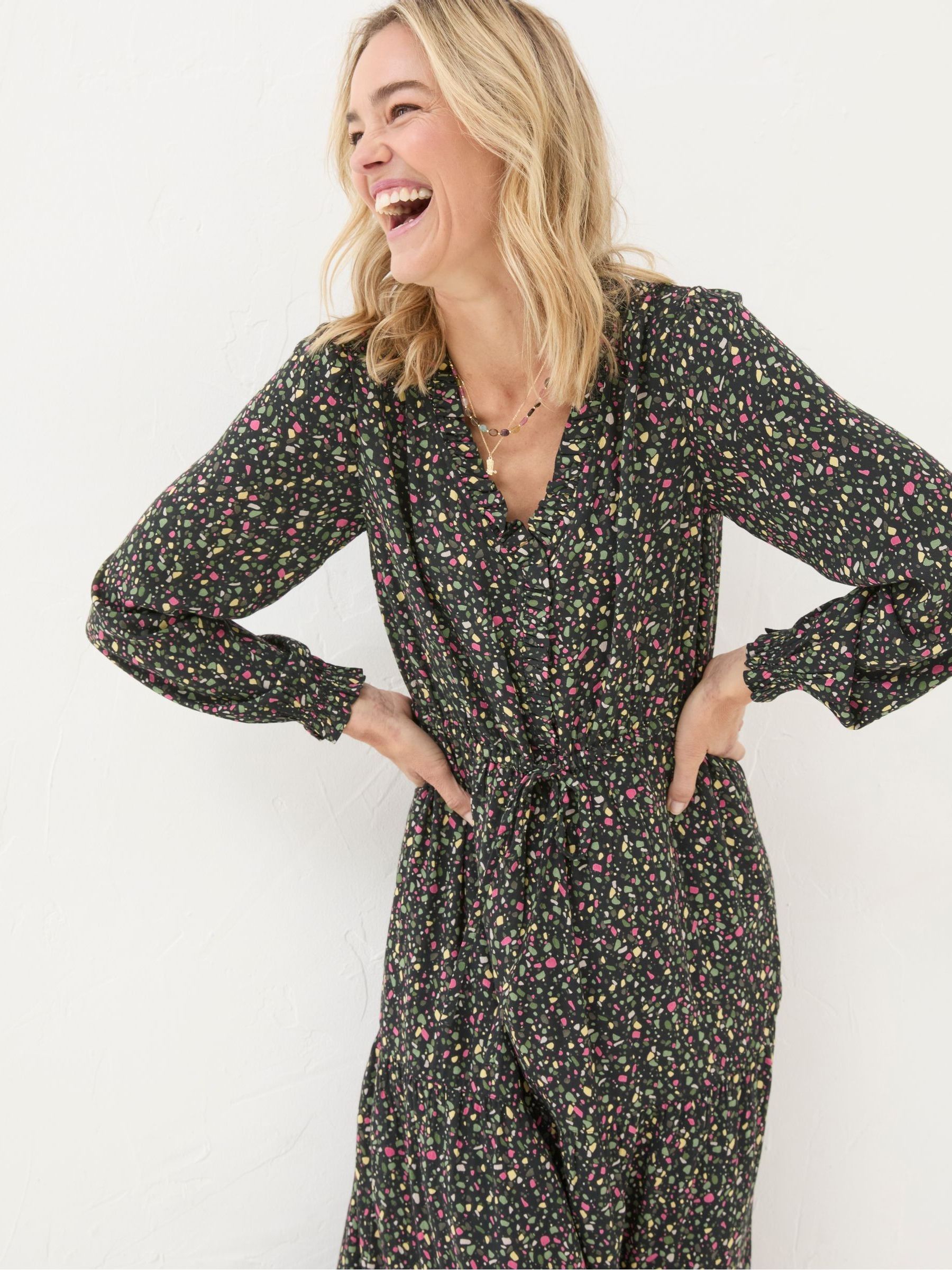 Dahlia Black Ditsy Maxi Dress - Image 4 of 7