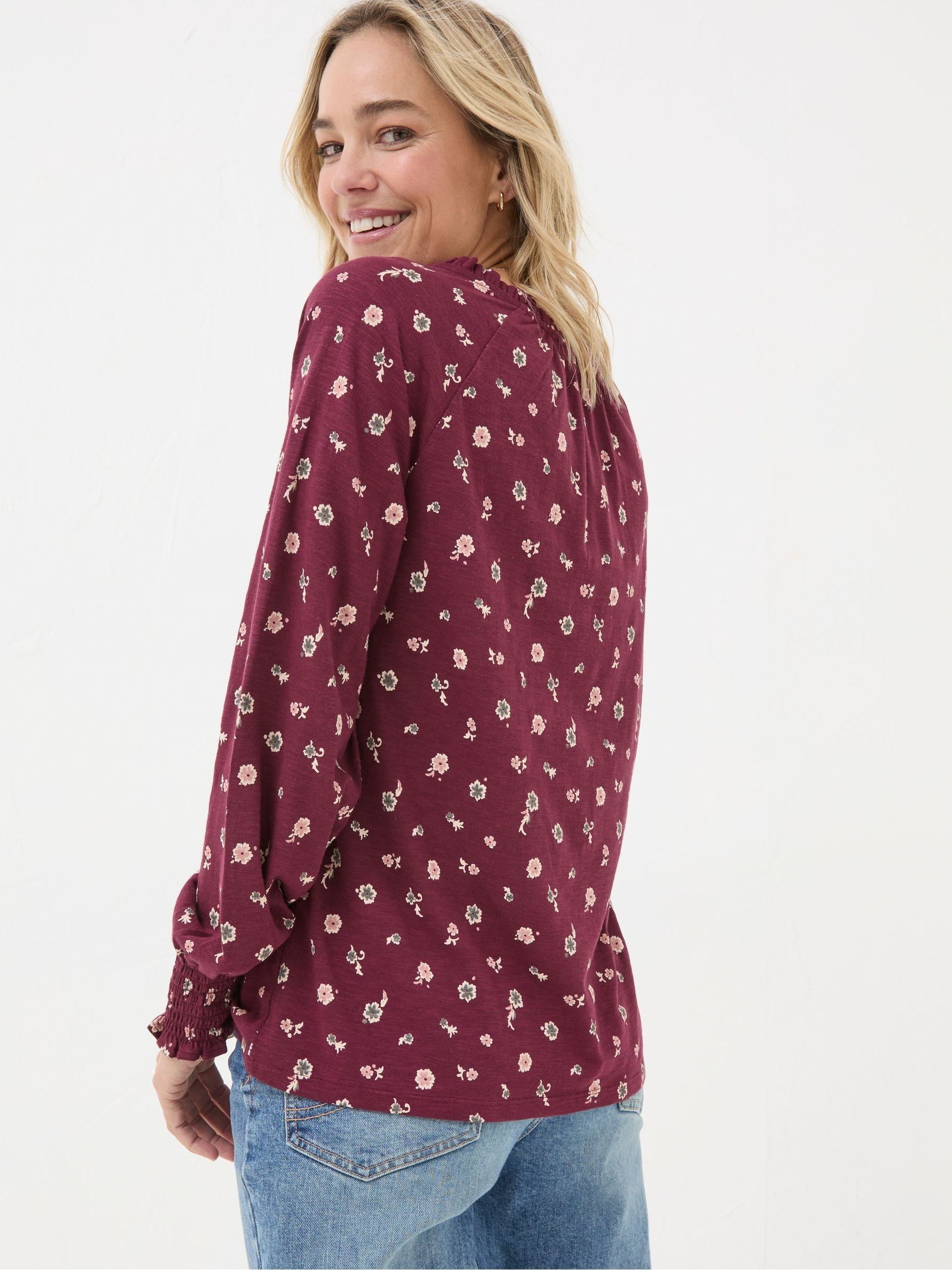Florence Red Wild Ditsy Top - Image 2 of 5