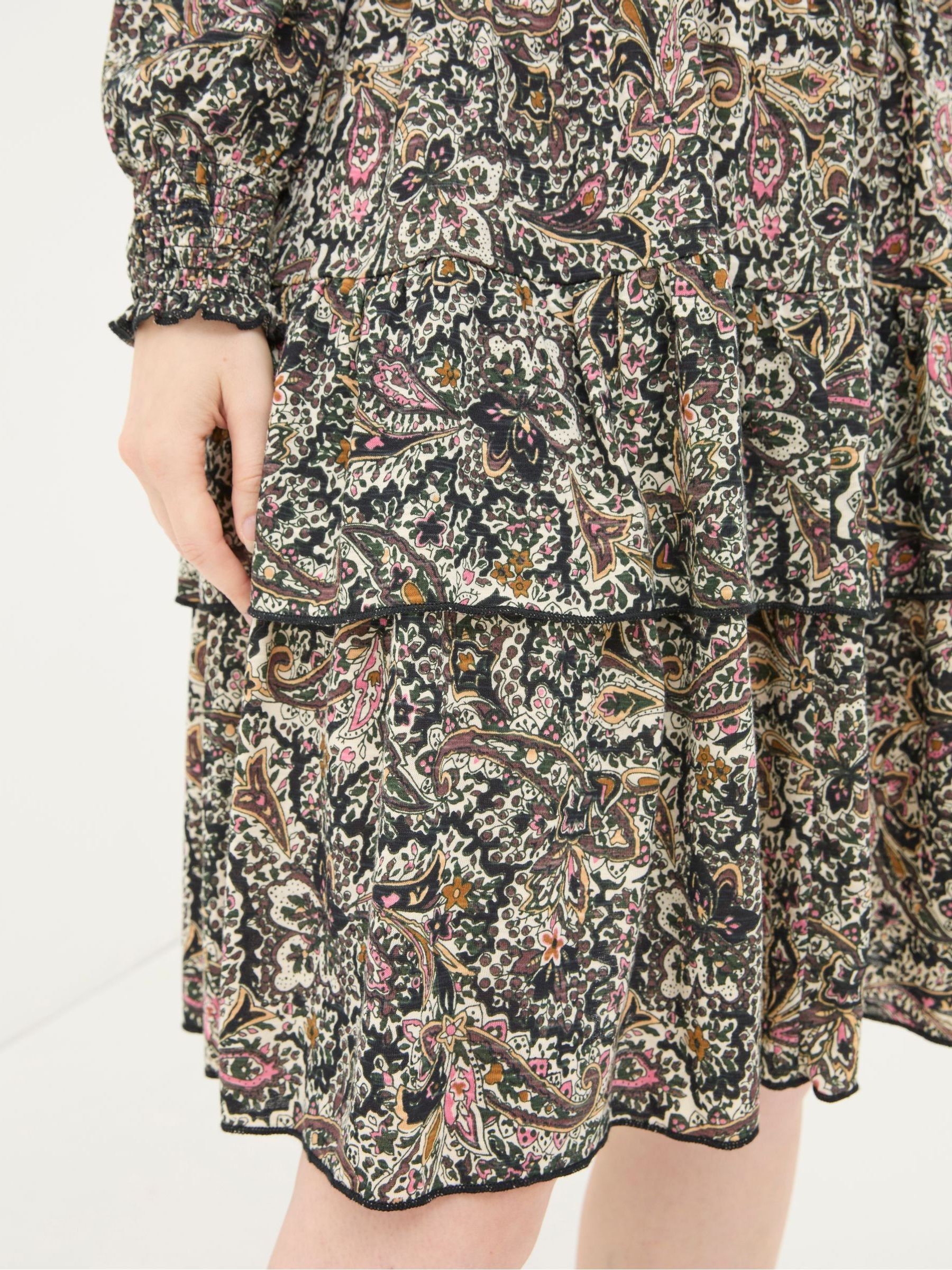 Amba Cream Wild Paisley Jersey Dress - Image 5 of 6