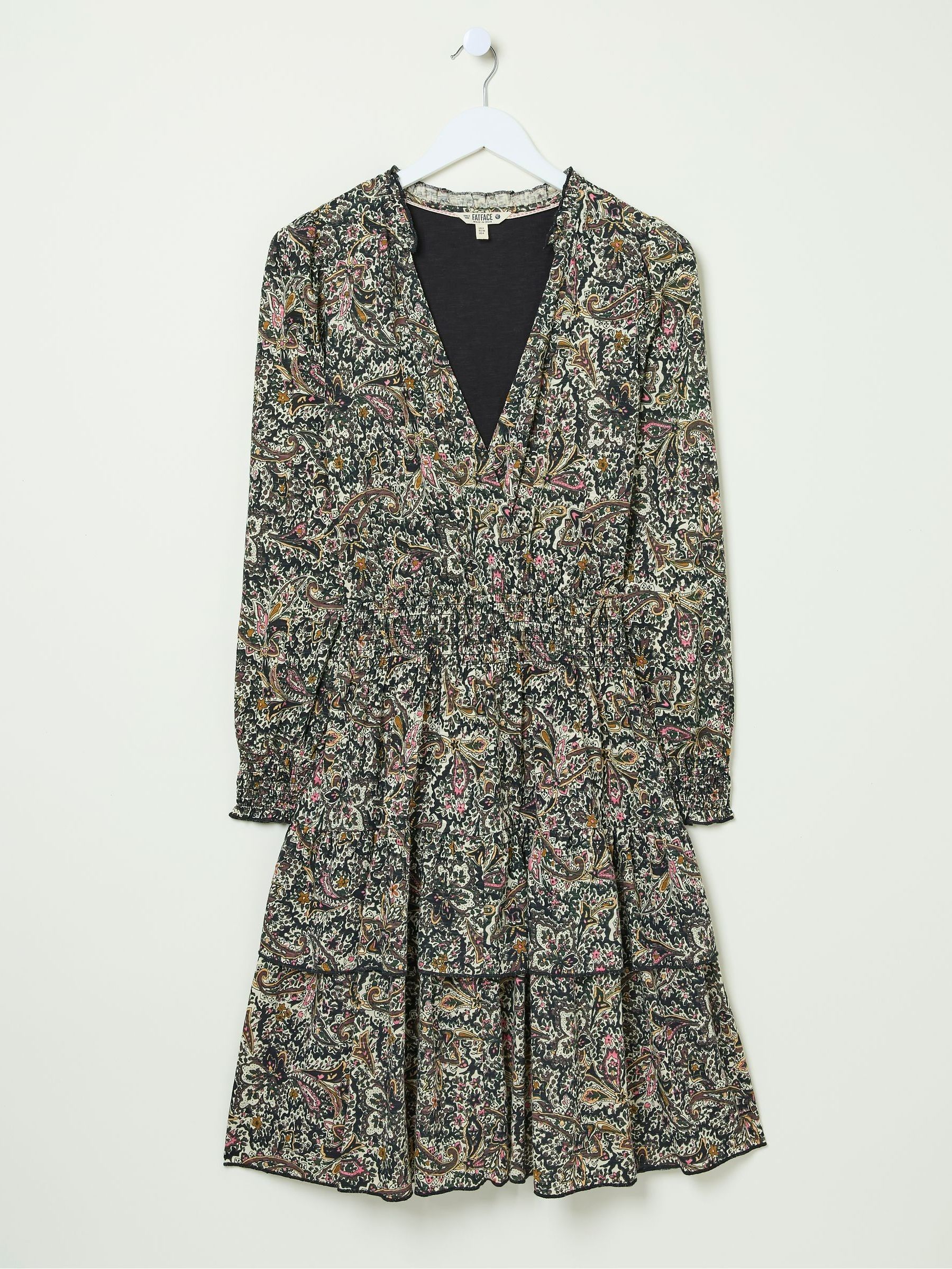 Amba Cream Wild Paisley Jersey Dress - Image 6 of 6