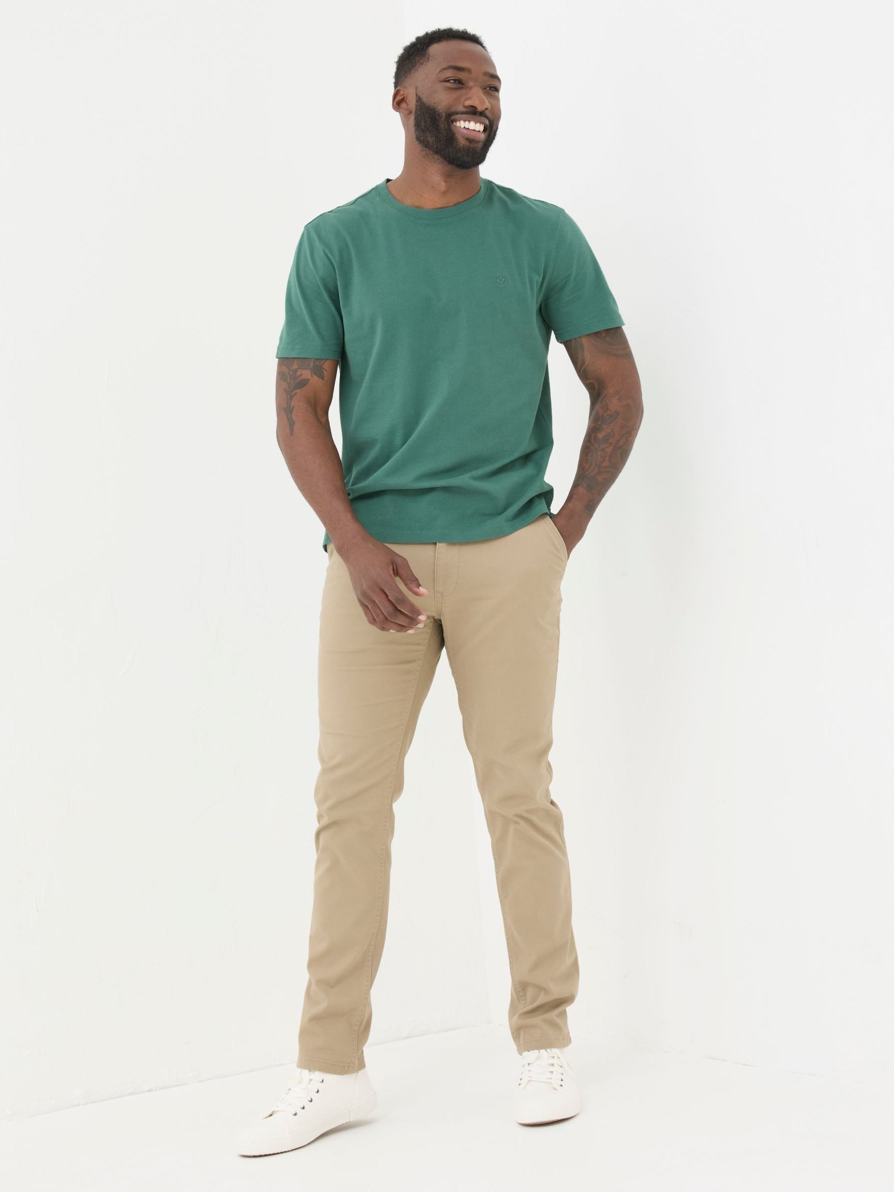 Lulworth Green 100% Cotton Organic Crew T-Shirt - Image 3 of 6