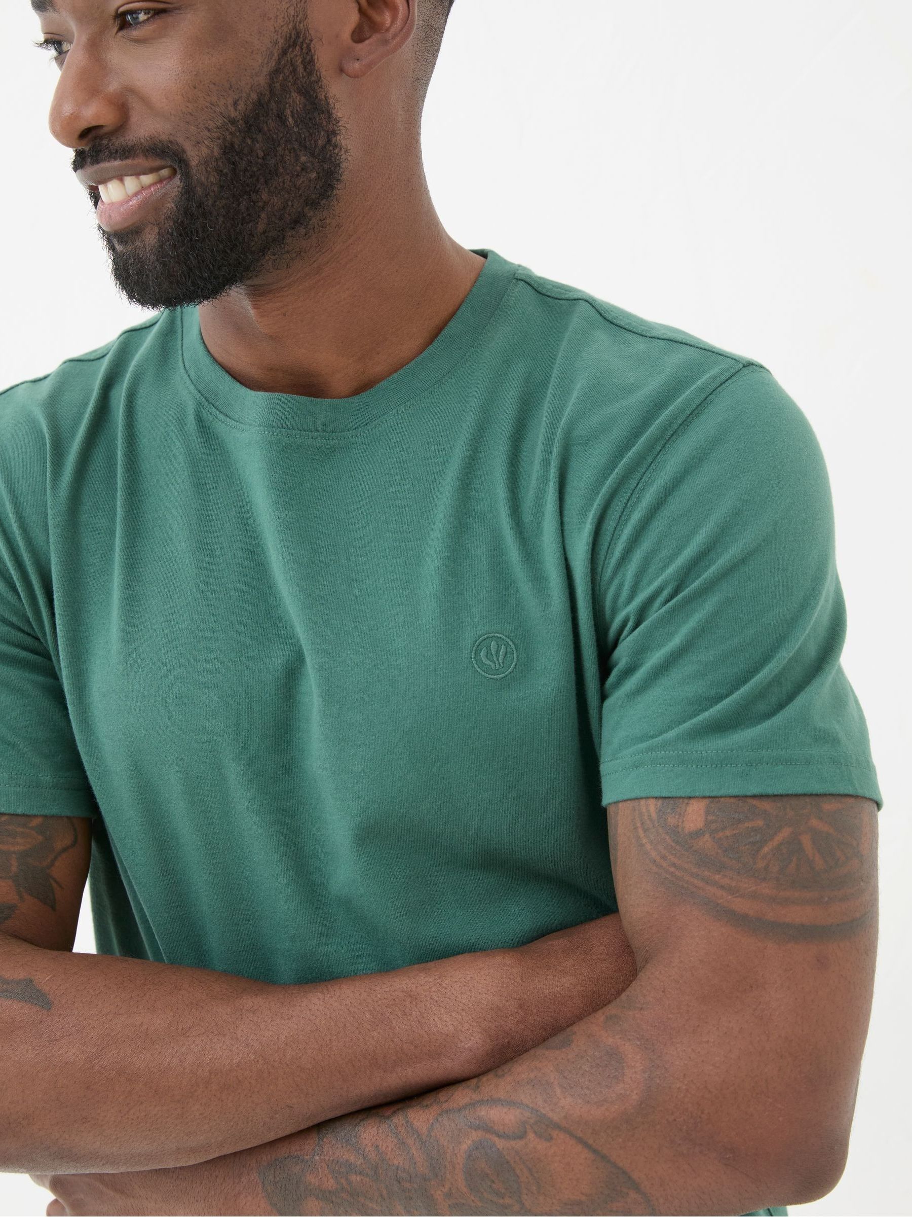 Lulworth Green 100% Cotton Organic Crew T-Shirt - Image 4 of 6