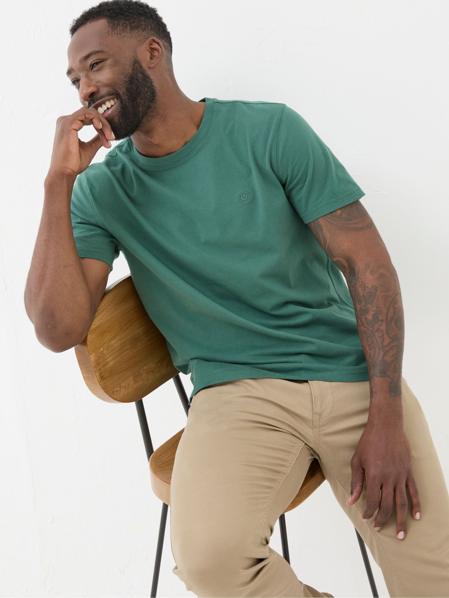Lulworth Green 100% Cotton Organic Crew T-Shirt - Image 5 of 6