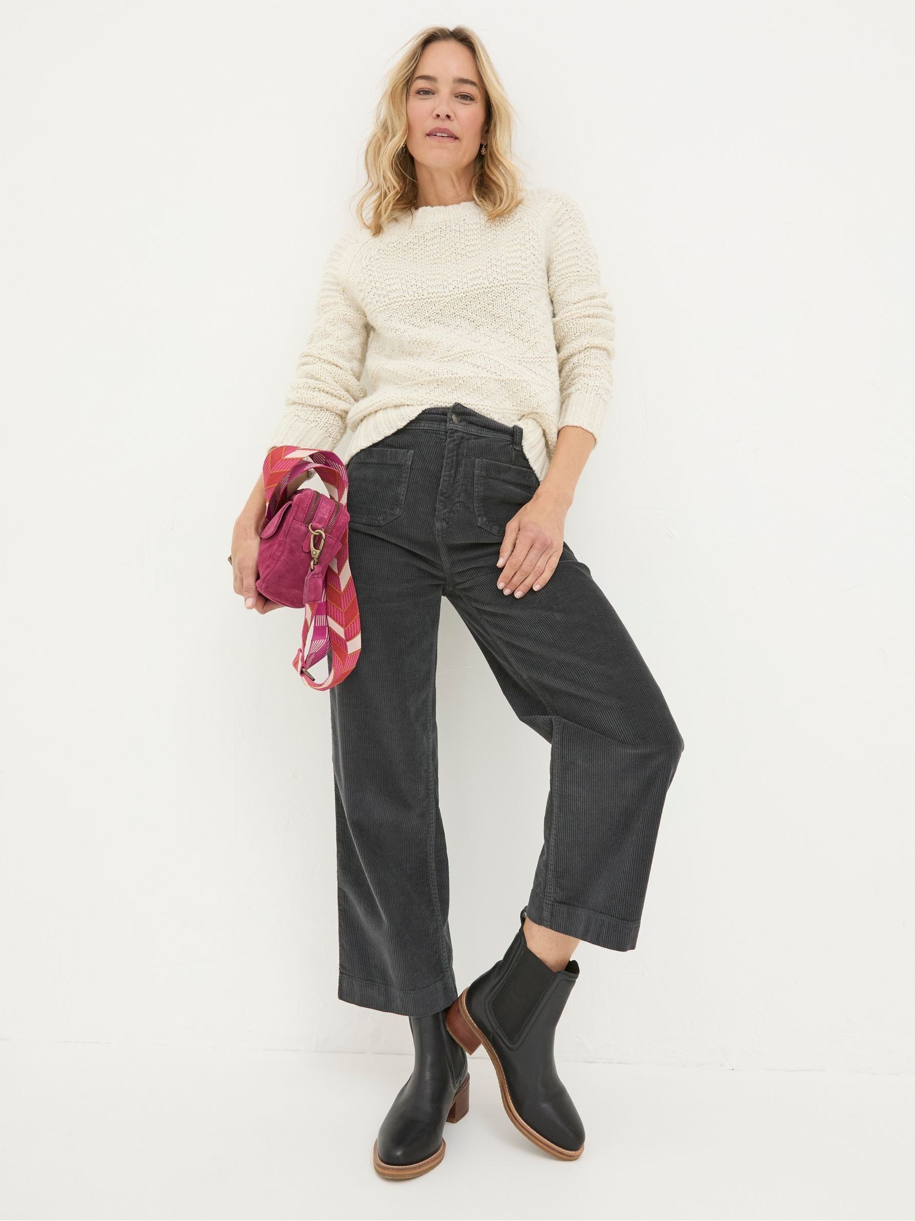 Keswick Charcoal Grey Wide Leg Crop Jeans - Image 2 of 6