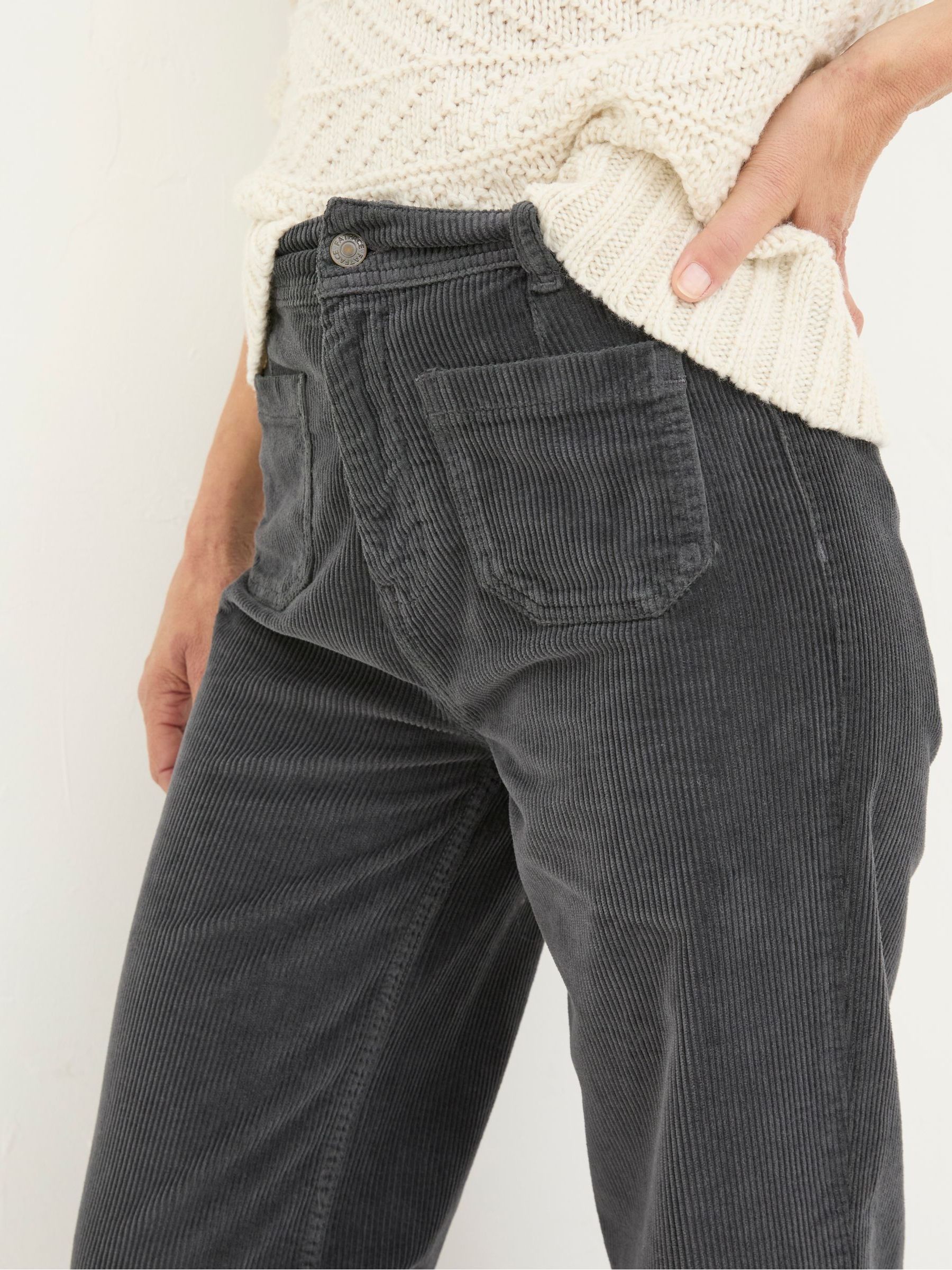 Keswick Charcoal Grey Wide Leg Crop Jeans - Image 4 of 6