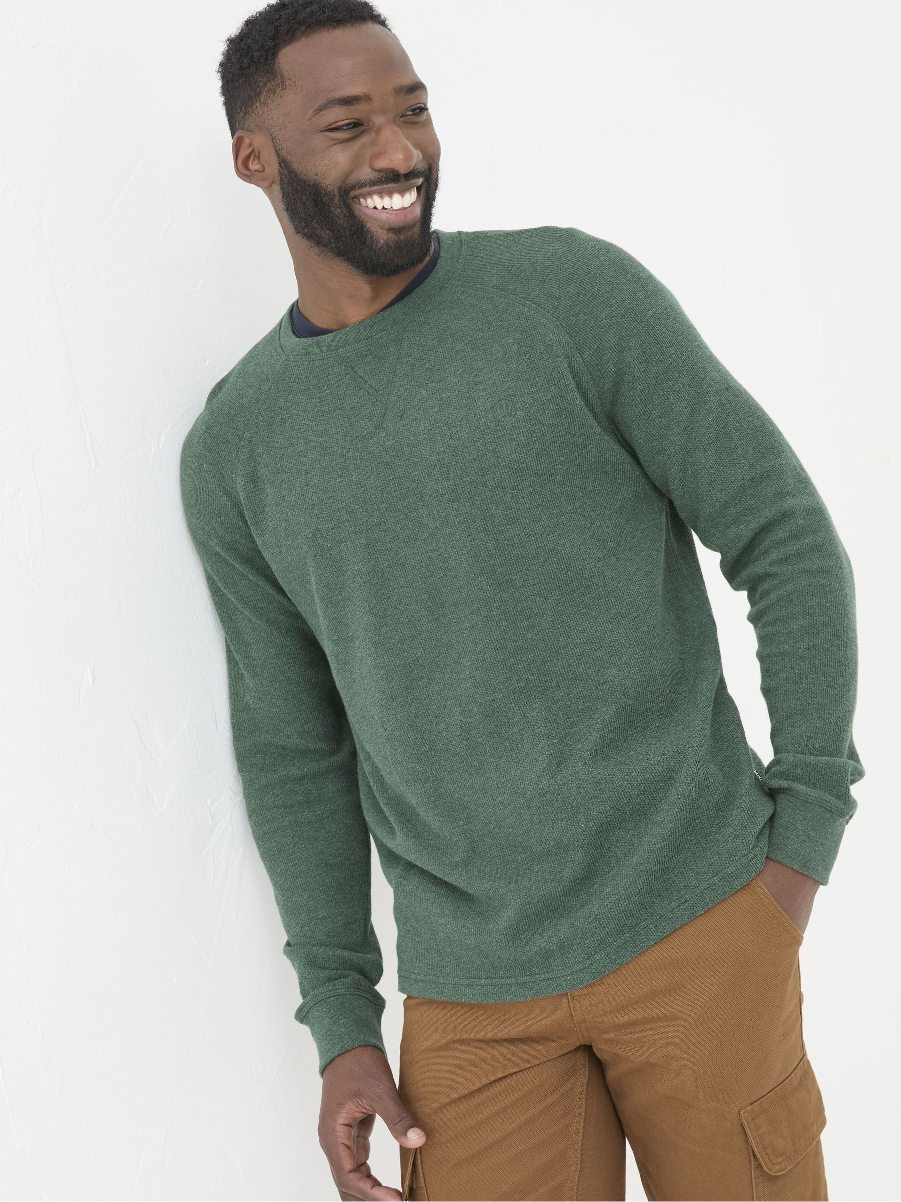 Wicklow Green Waffle Crew Neck T-Shirt - Image 1 of 6