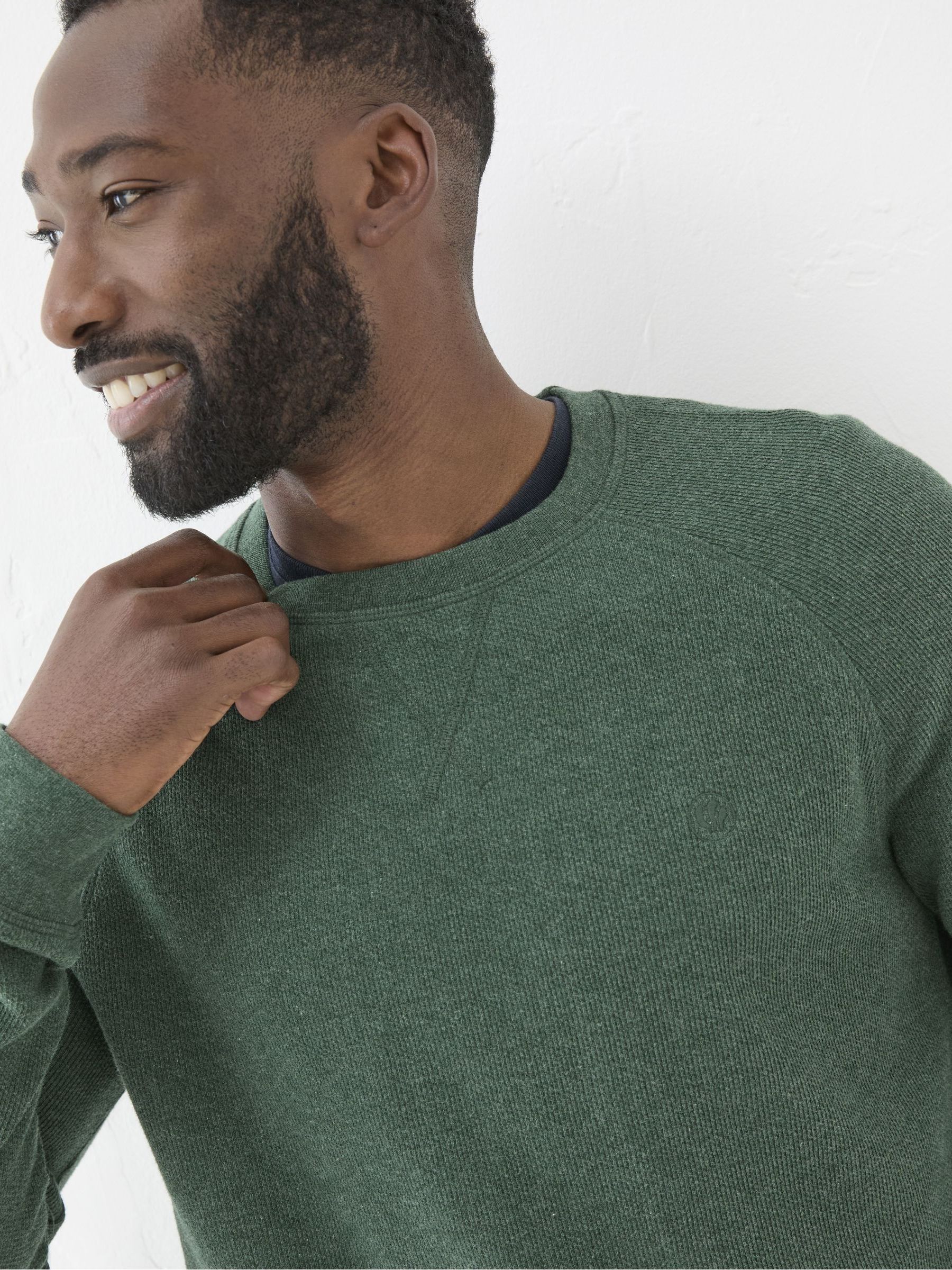 Wicklow Green Waffle Crew Neck T-Shirt - Image 4 of 6