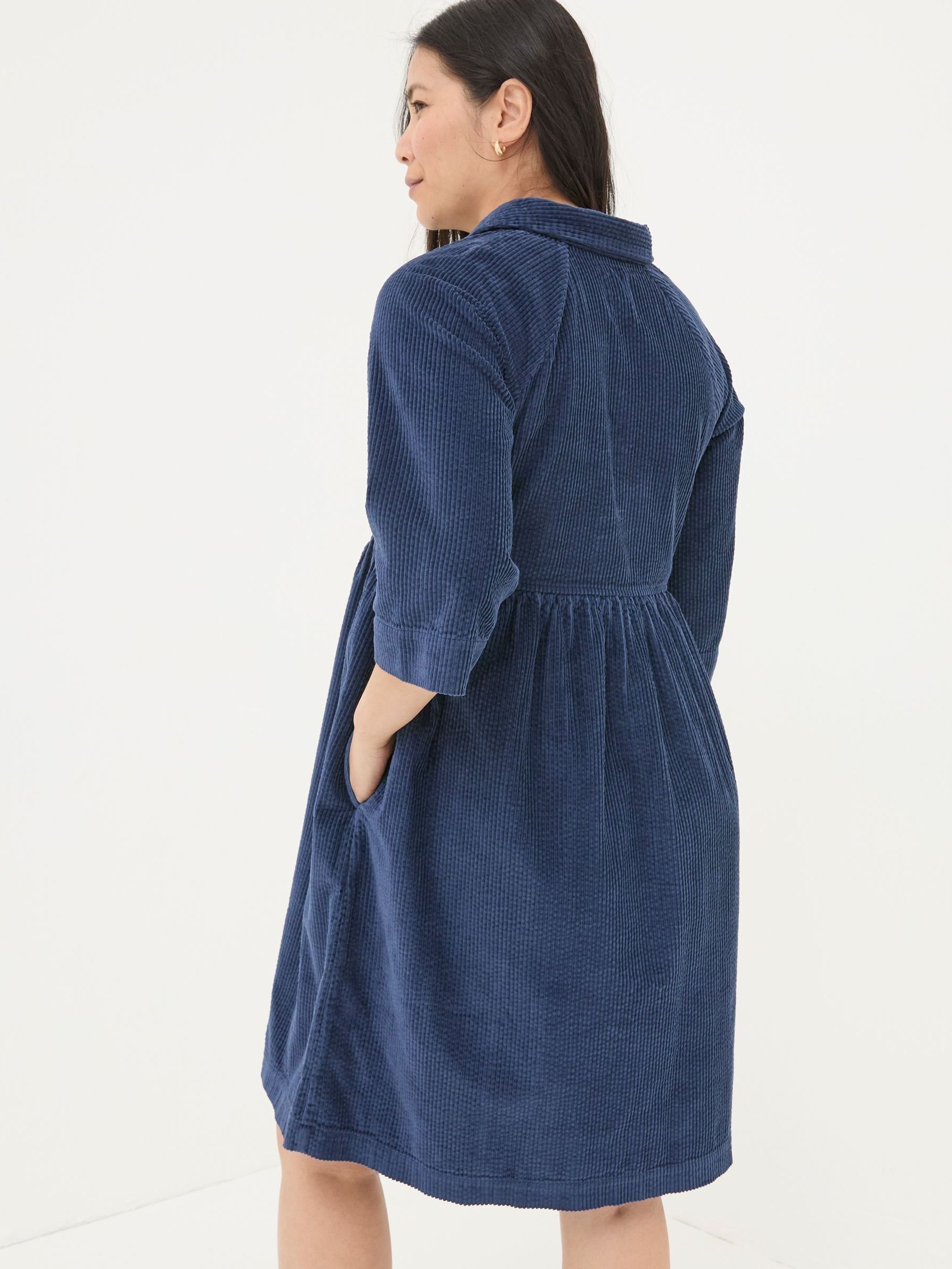 blue spice corduroy dress Elizabeth Slate Blue Corduroy Short Dress main image 1
