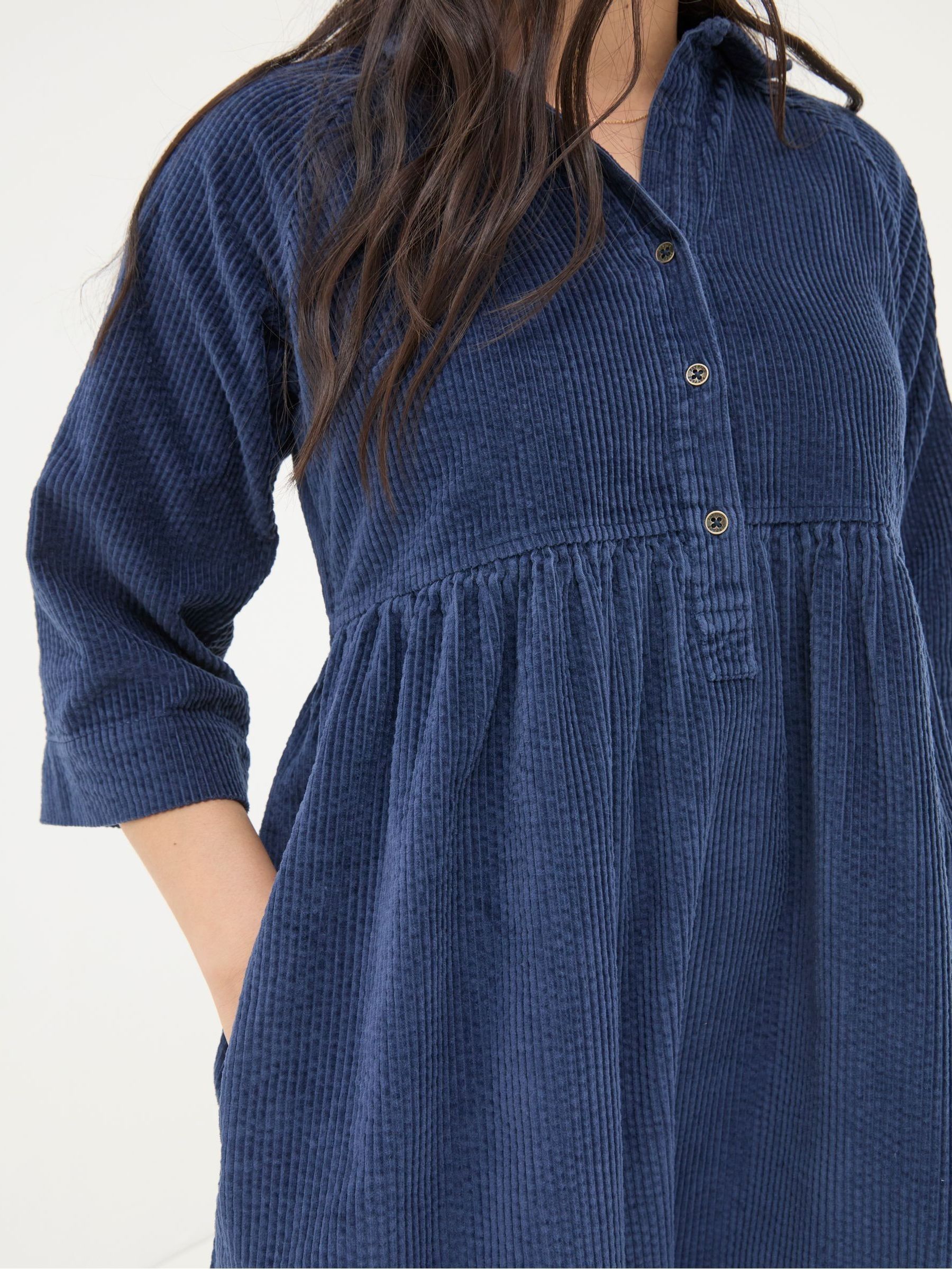 Sara Blue Bubble Cord Dress | FatFace