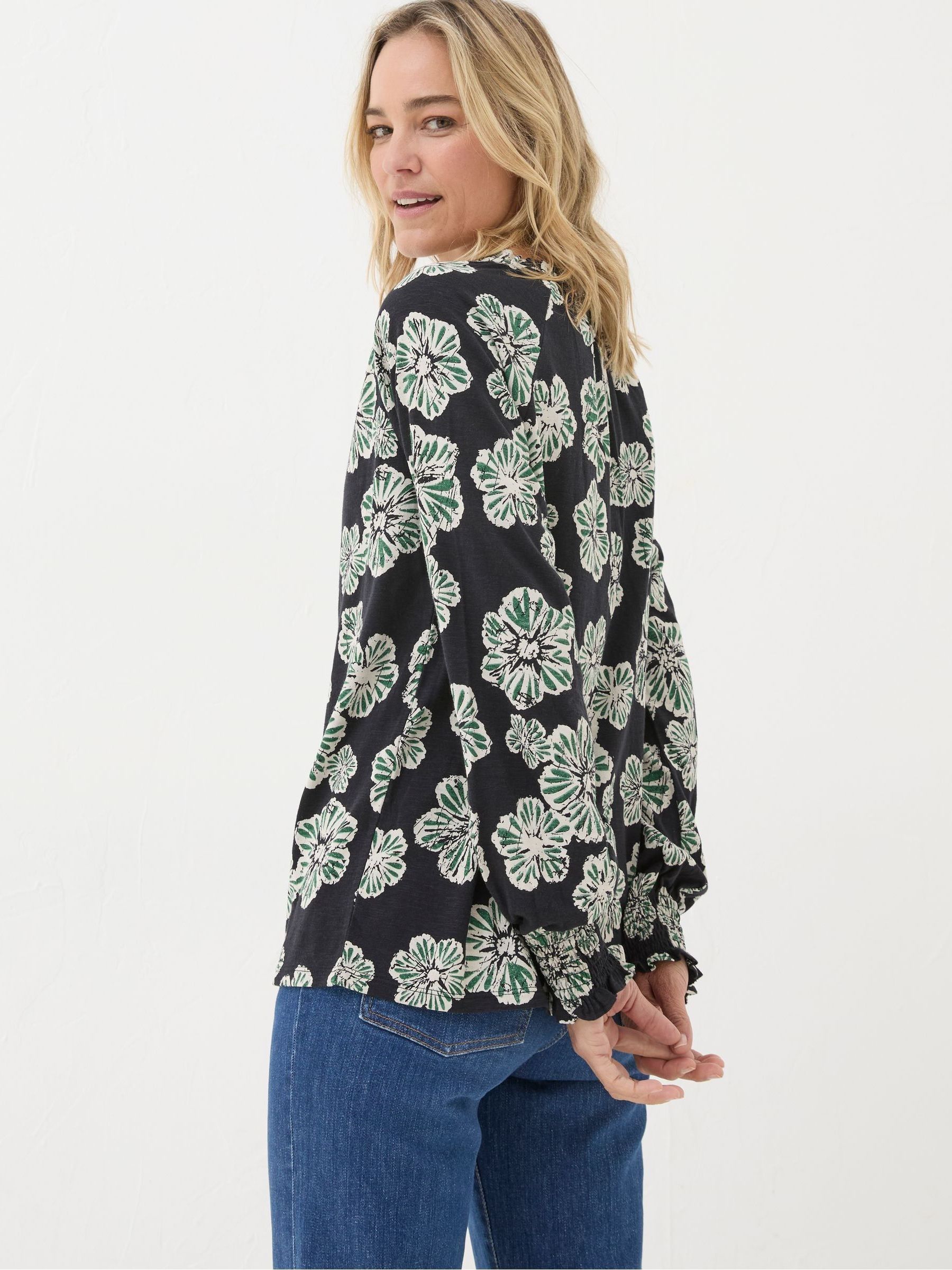 Florence Black Spaced Floral Top - Image 2 of 5