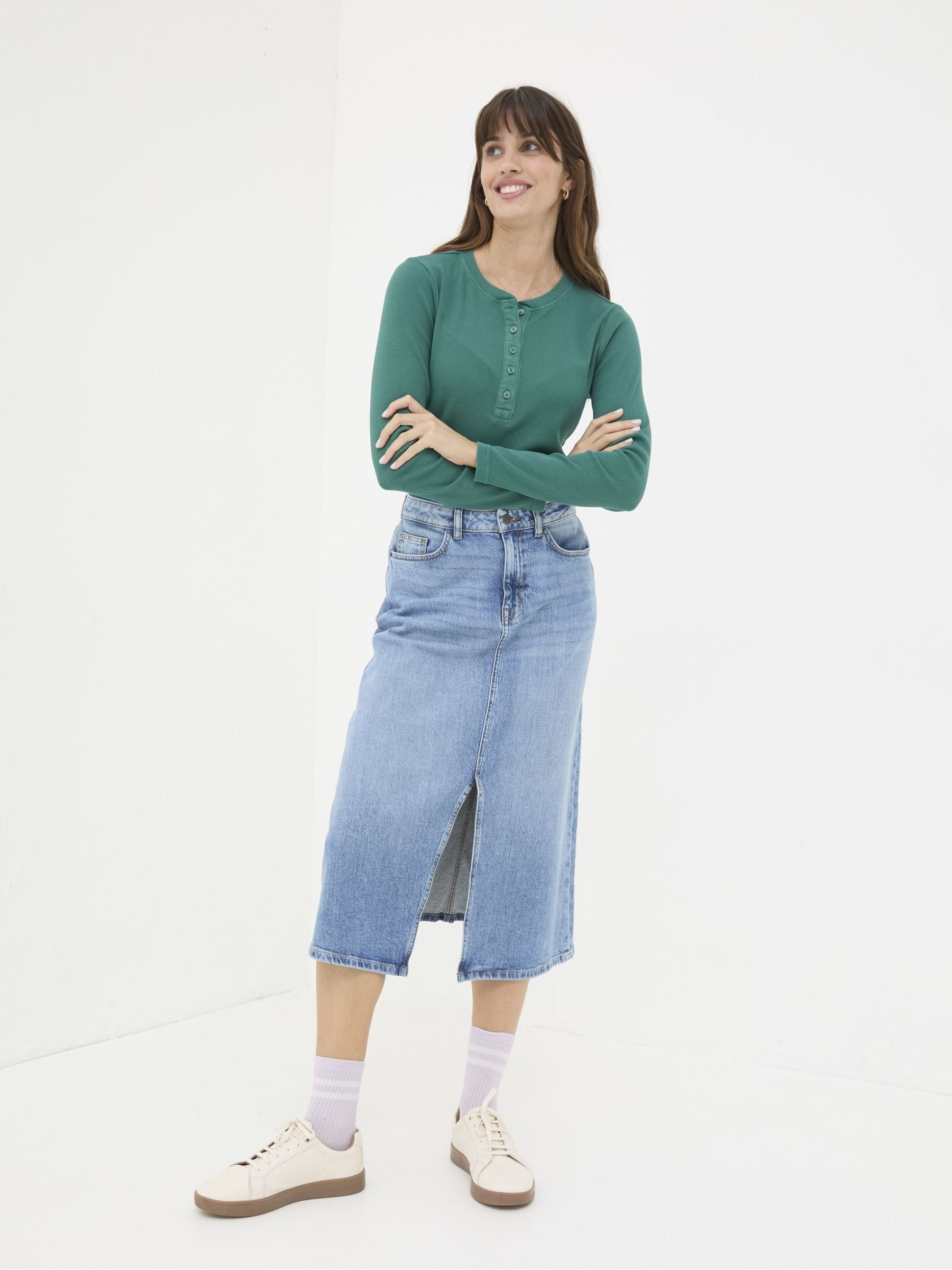 Hettie Green Rib Henley Top - Image 3 of 6