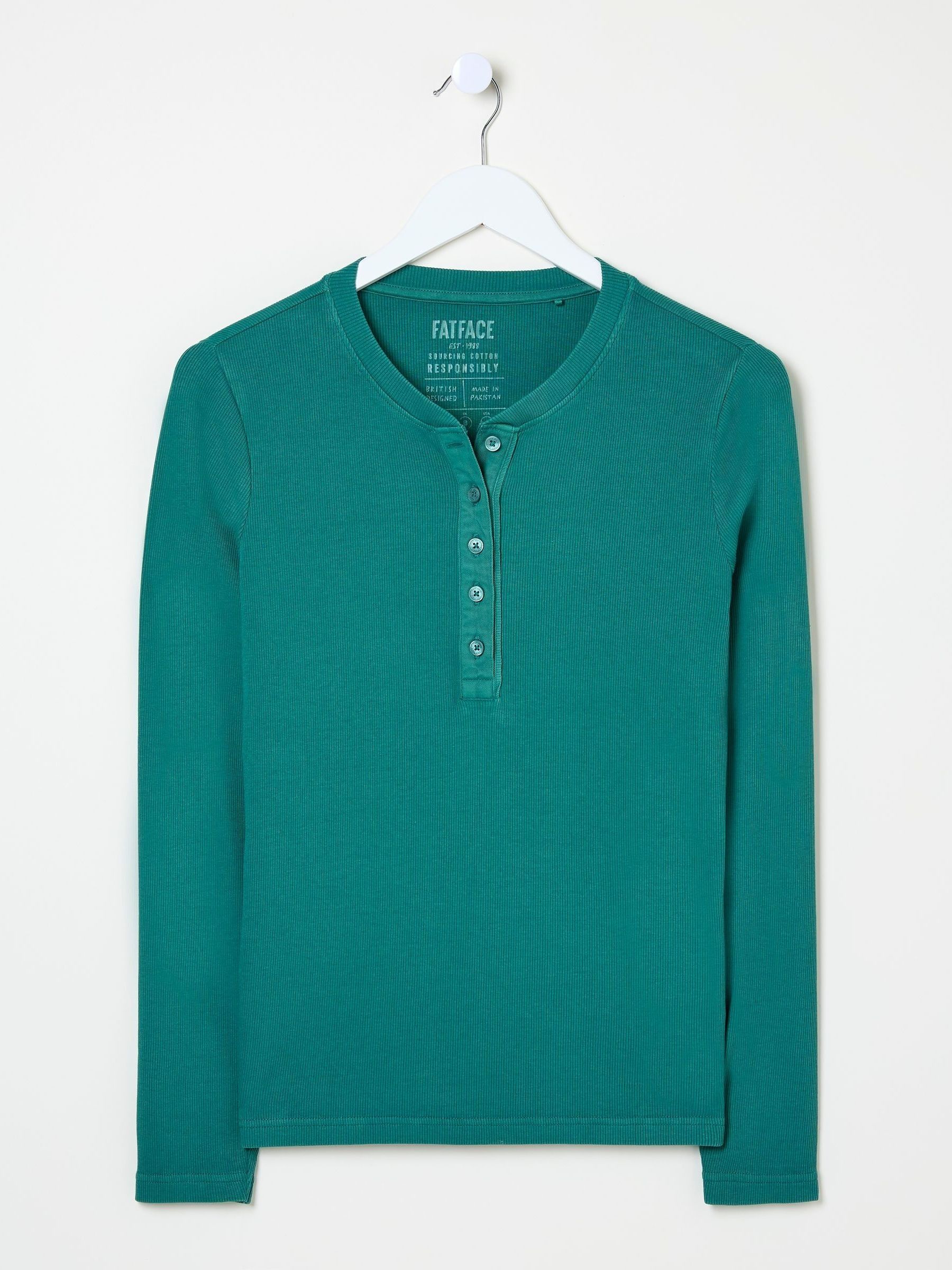 Hettie Green Rib Henley Top - Image 6 of 6