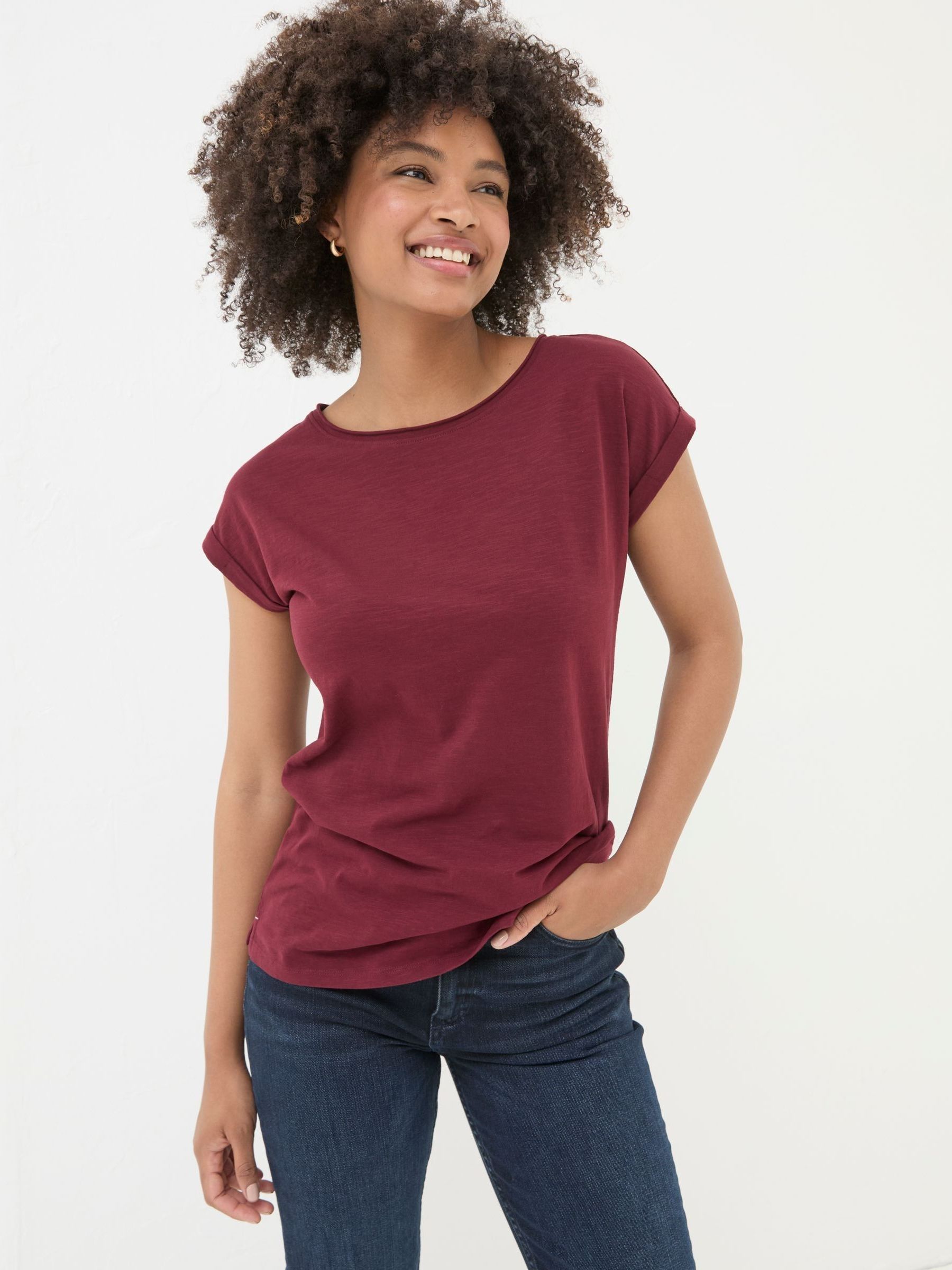 Ivy Organic Cotton Burgundy Red T-Shirt - Image 1 of 5