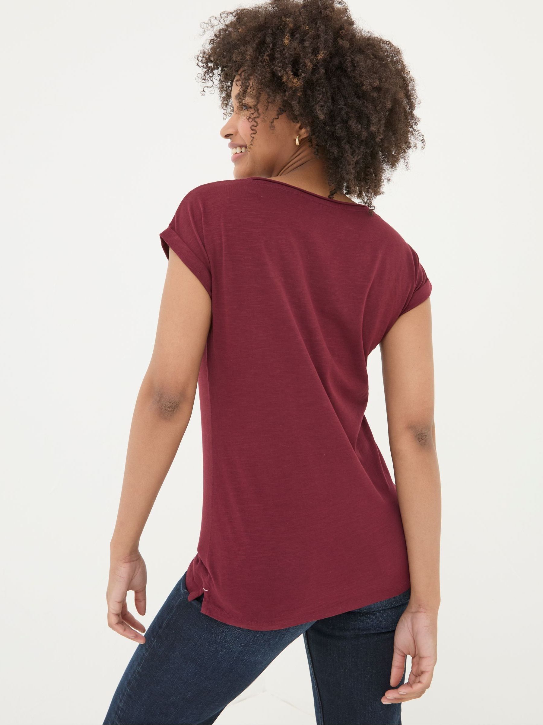Ivy Organic Cotton Burgundy Red T-Shirt - Image 2 of 5