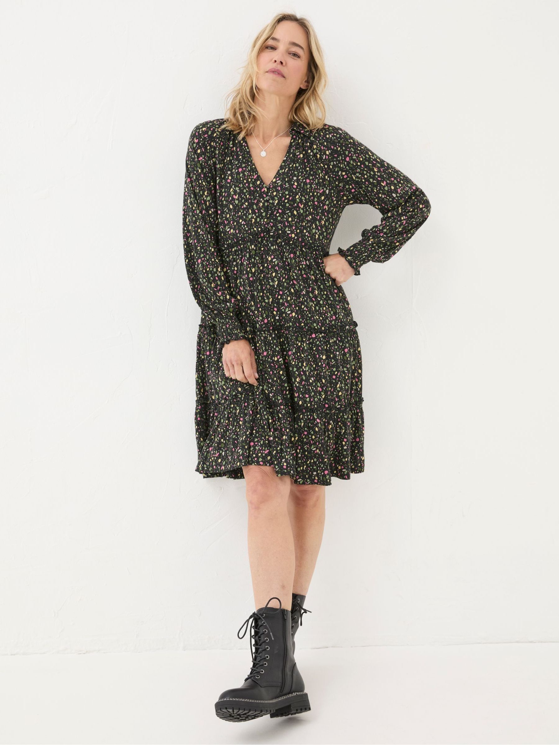 Ivana Black Ditsy Marks Dress - Image 1 of 6