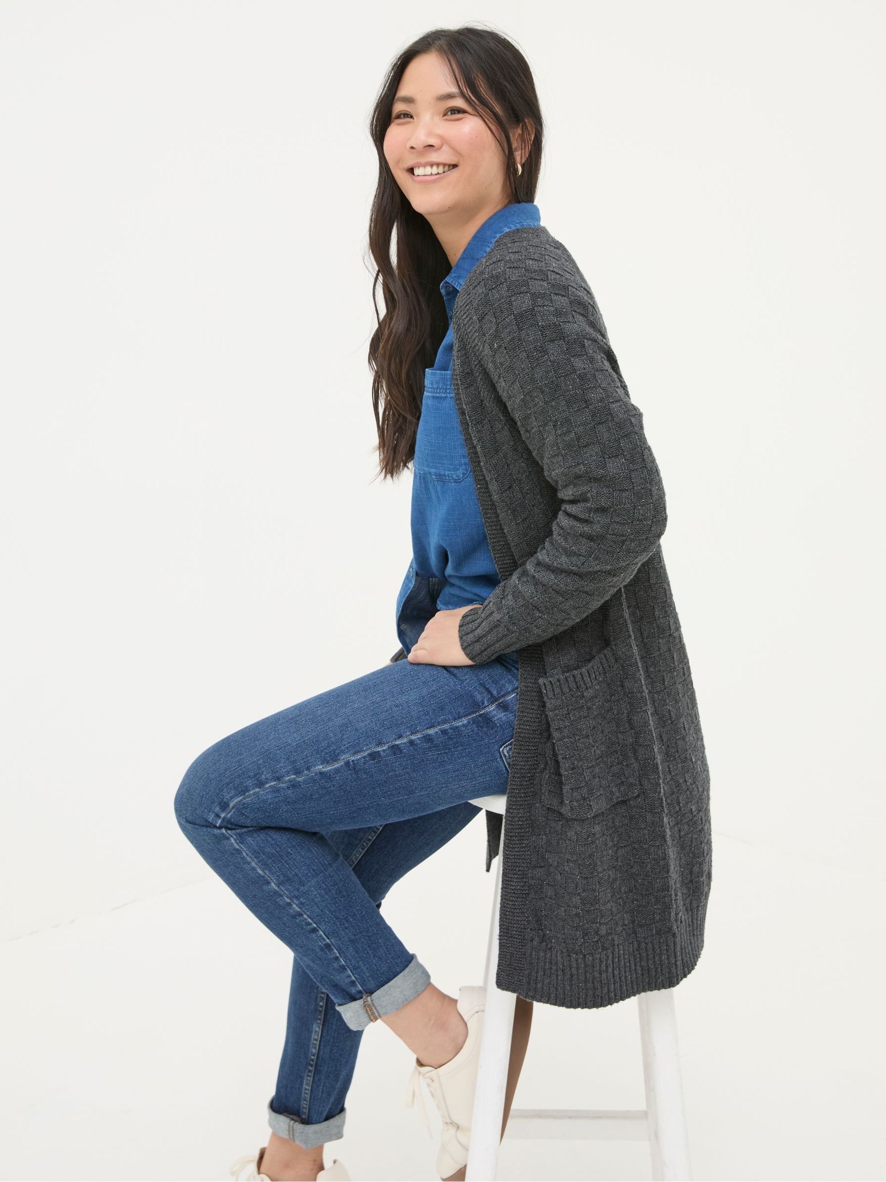 Sadie Grey Edge To Edge Cardigan - Image 4 of 5