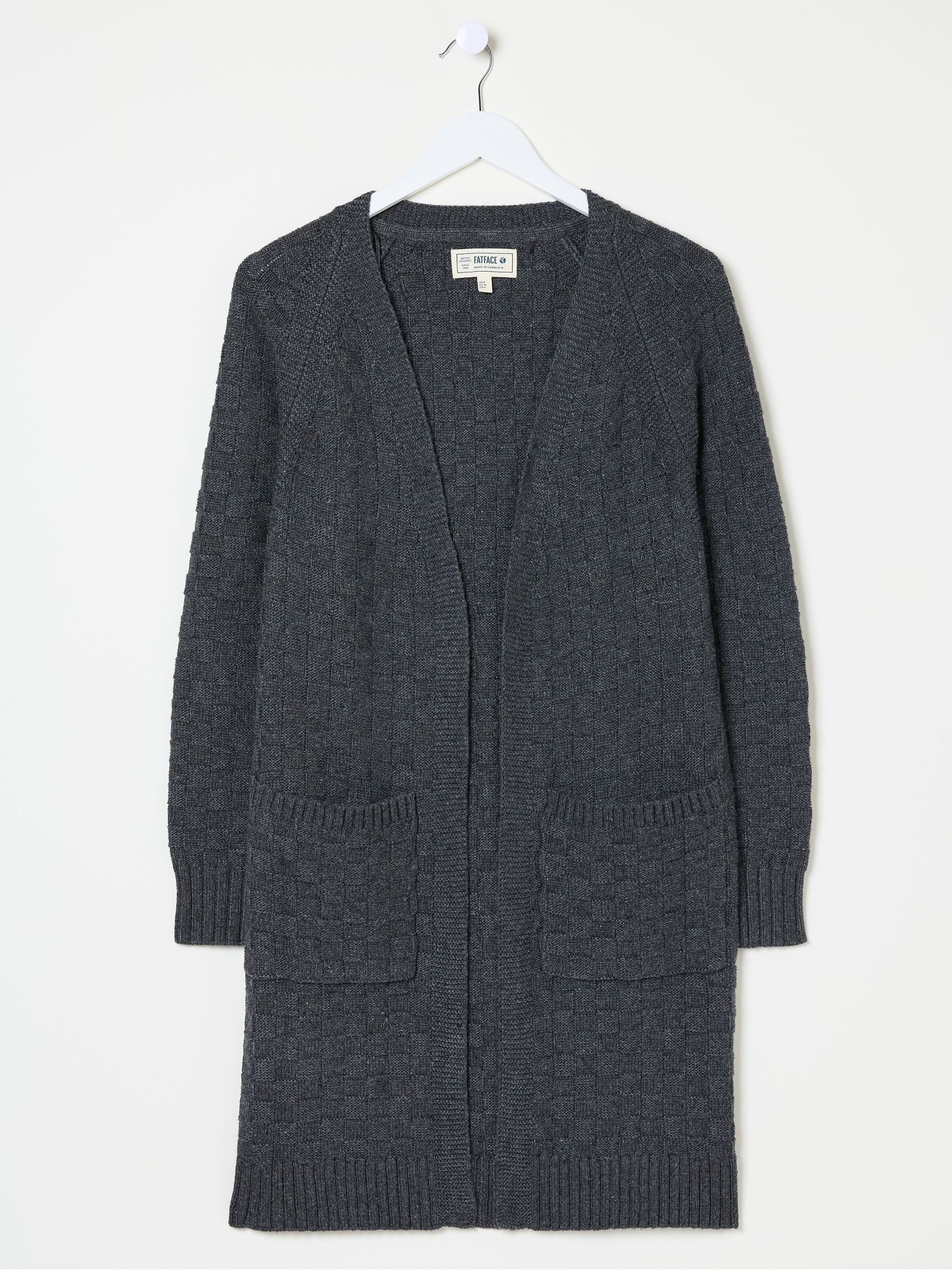 F.A.T. FIGDIGAN グレー カーディガン　オーバーサイズ Sadie Grey Edge To Edge Cardigan | FatFace