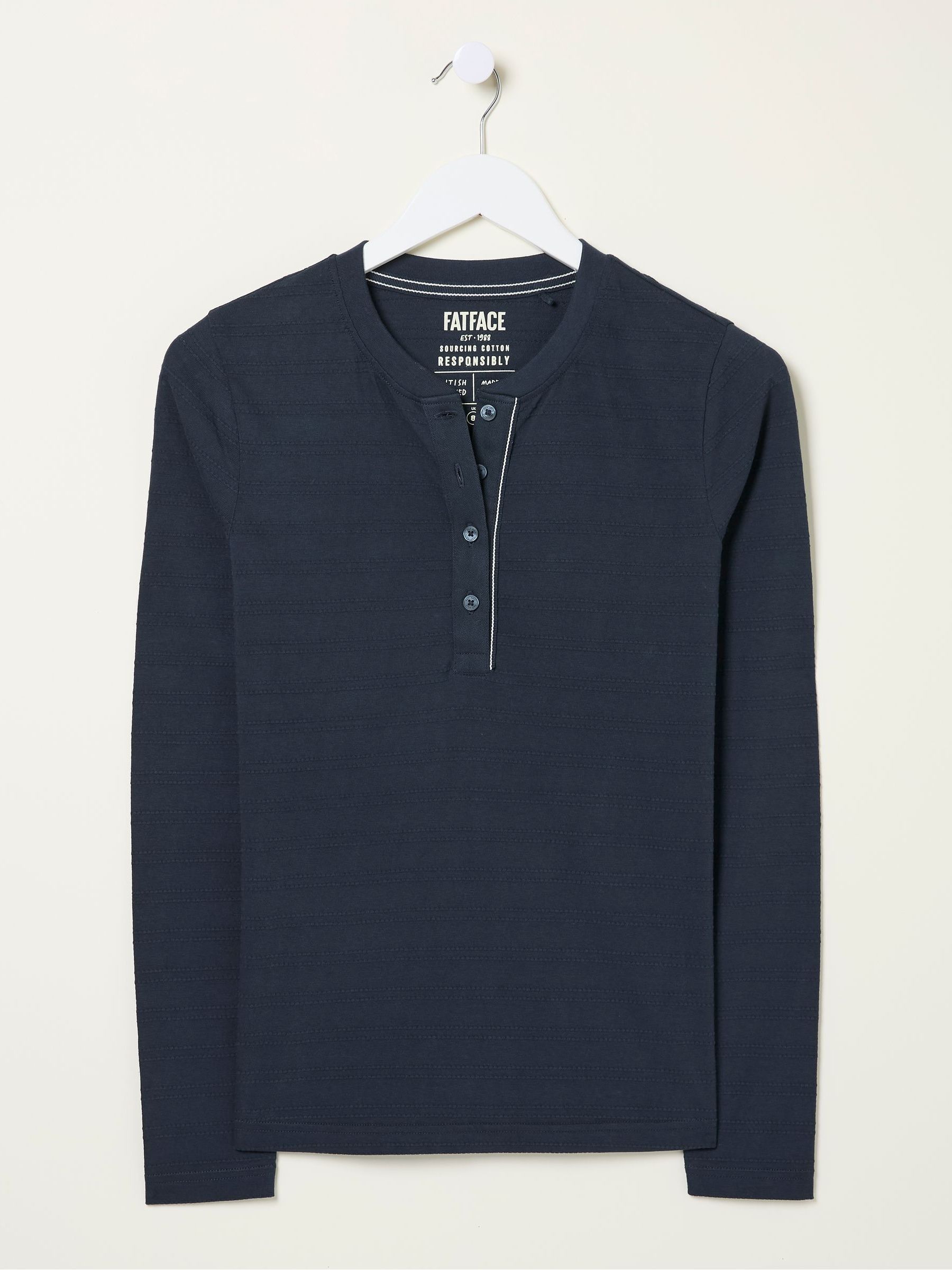 Hettie Blue Rib Henley Top - Image 5 of 5