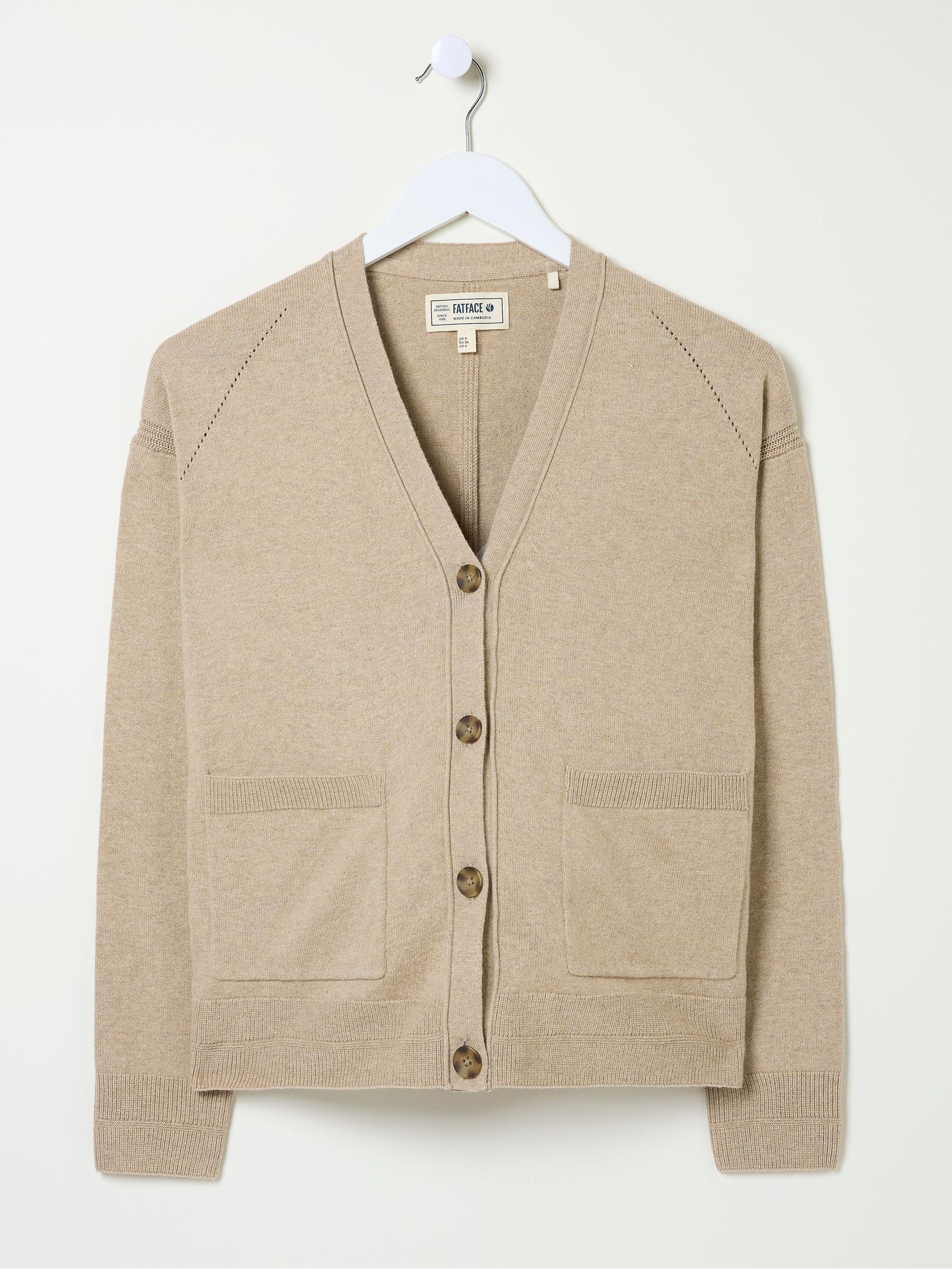 Grace Natural Cotton Cashmere Blend Cardigan - Image 6 of 6