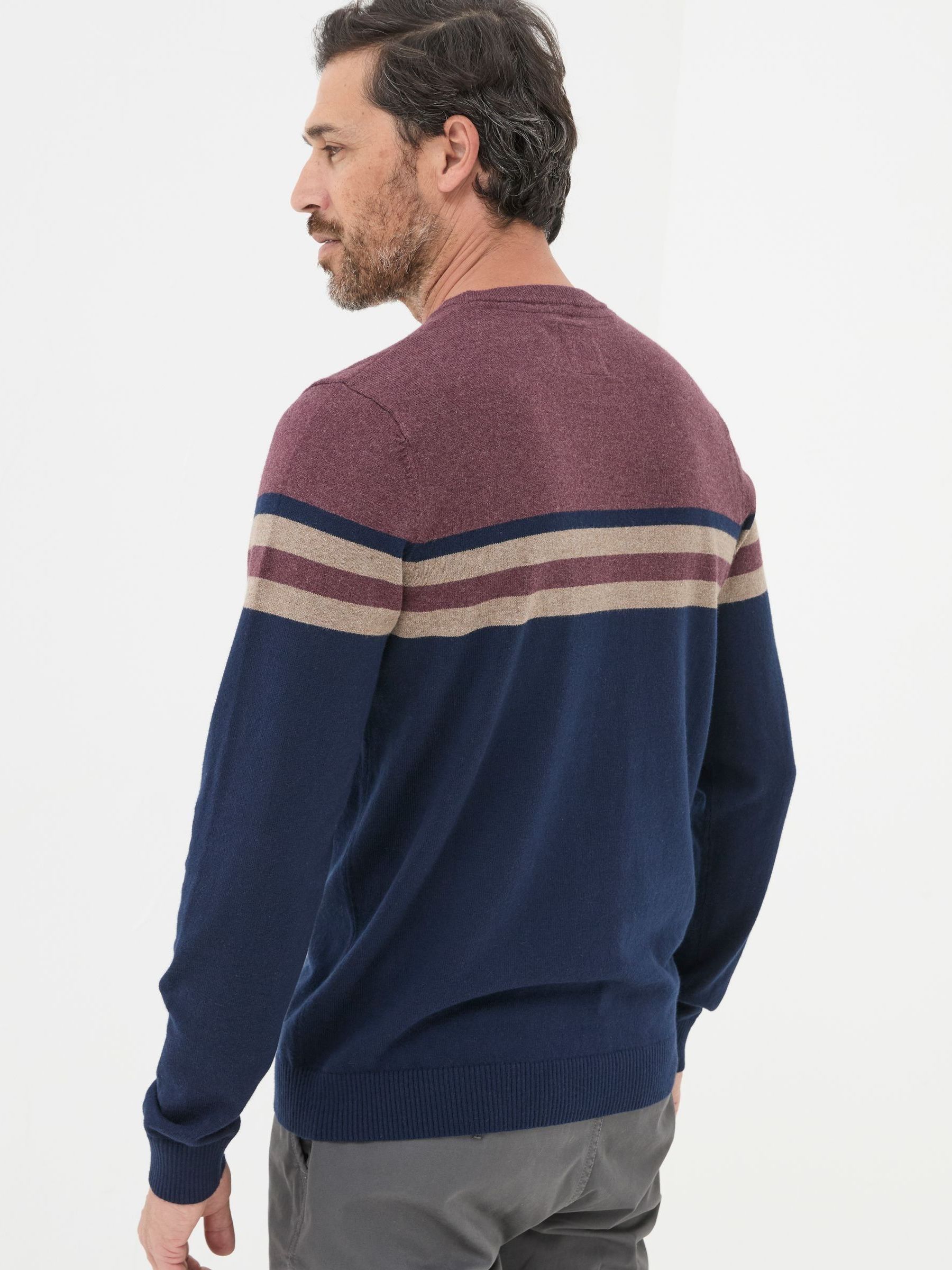 Rye Burgundy Red Cotton Cashmere Crew Neck Jumper - Image 2 of 3
