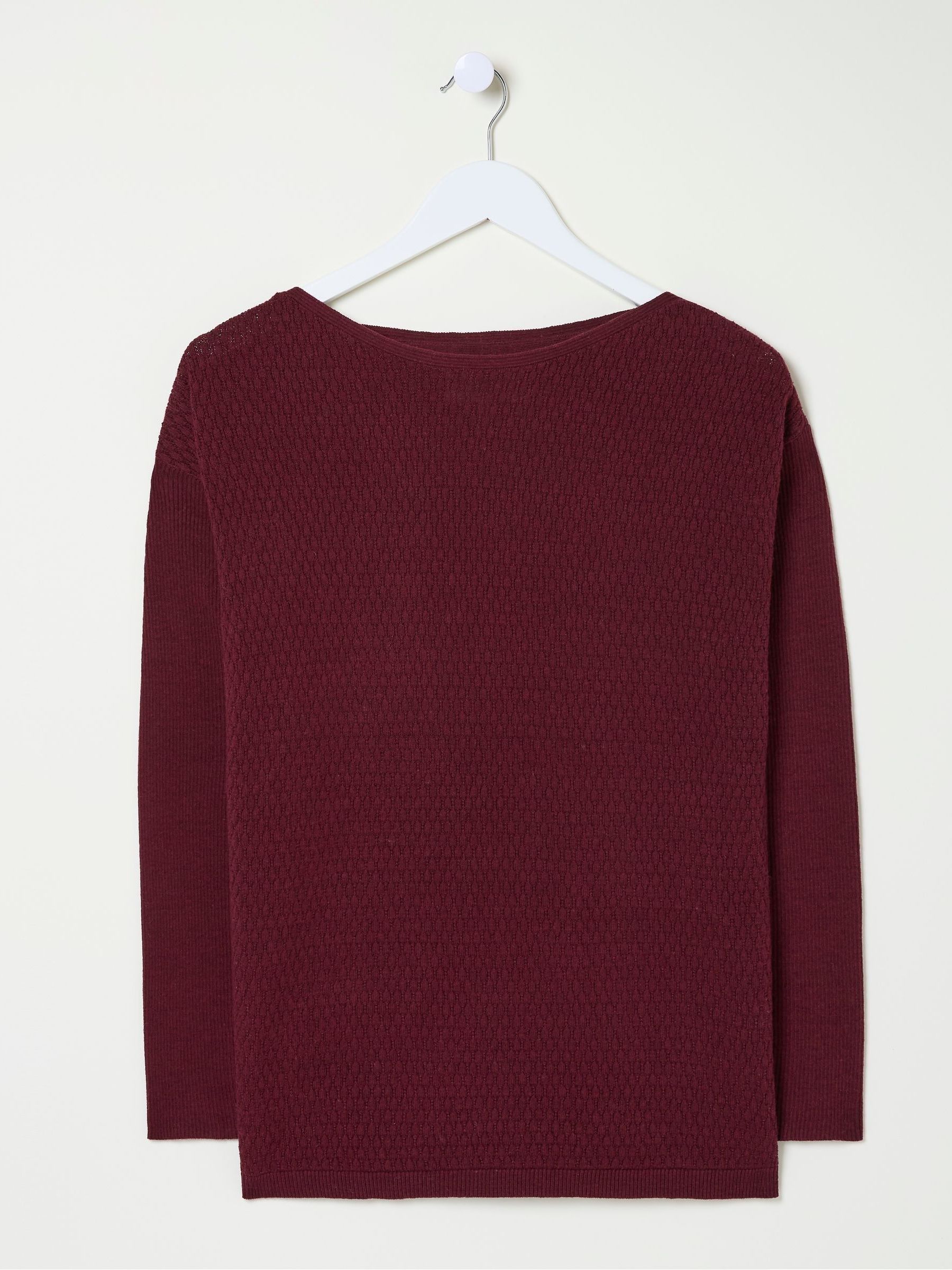 Sophie Burgundy Red Boat Neck Jumper - Image 6 of 6