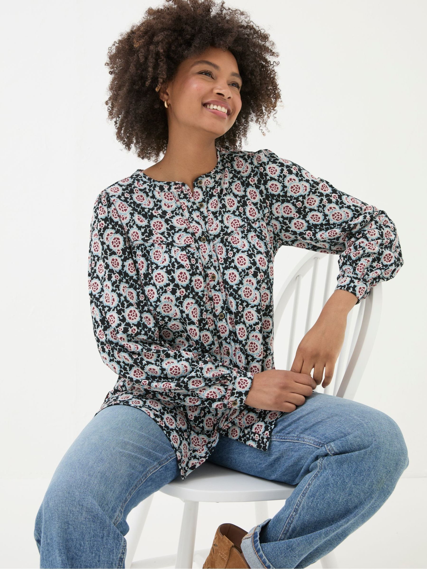 Jodie Black Wild Floral Tunic - Image 3 of 5