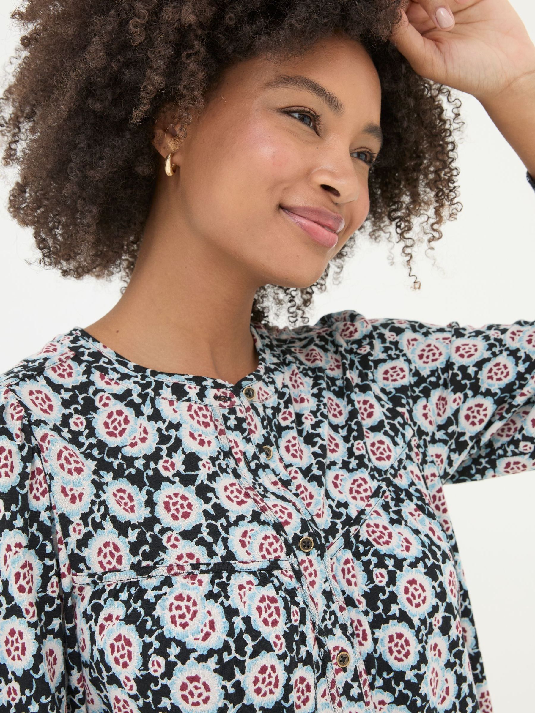 Jodie Black Wild Floral Tunic - Image 4 of 5
