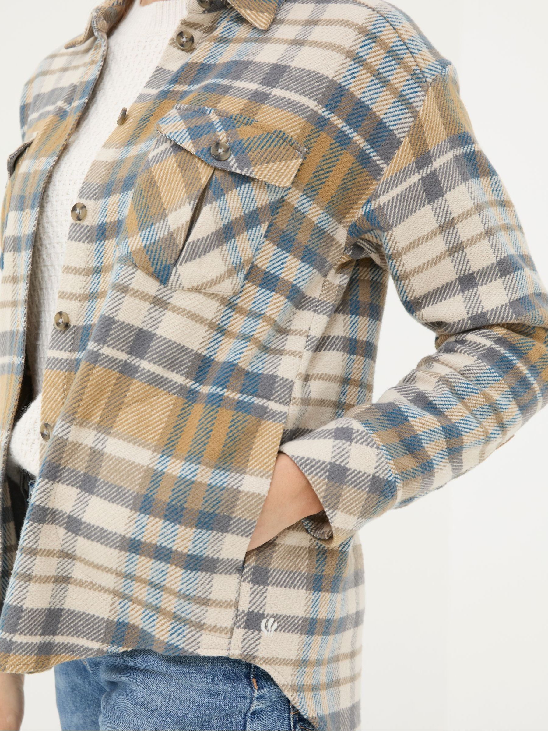 Allegra Cream Check Overshirt - Image 3 of 5