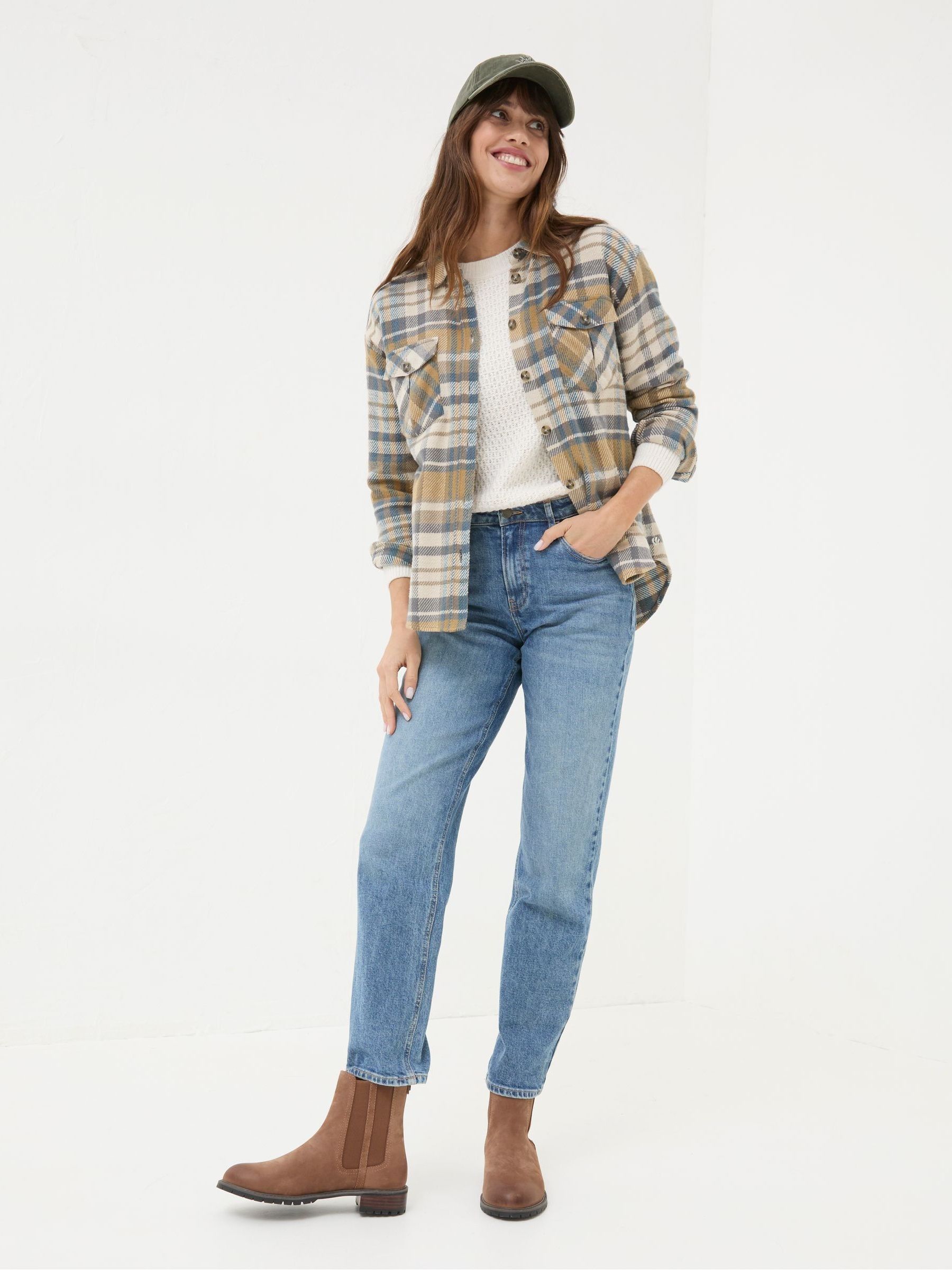Allegra Cream Check Overshirt - Image 4 of 5