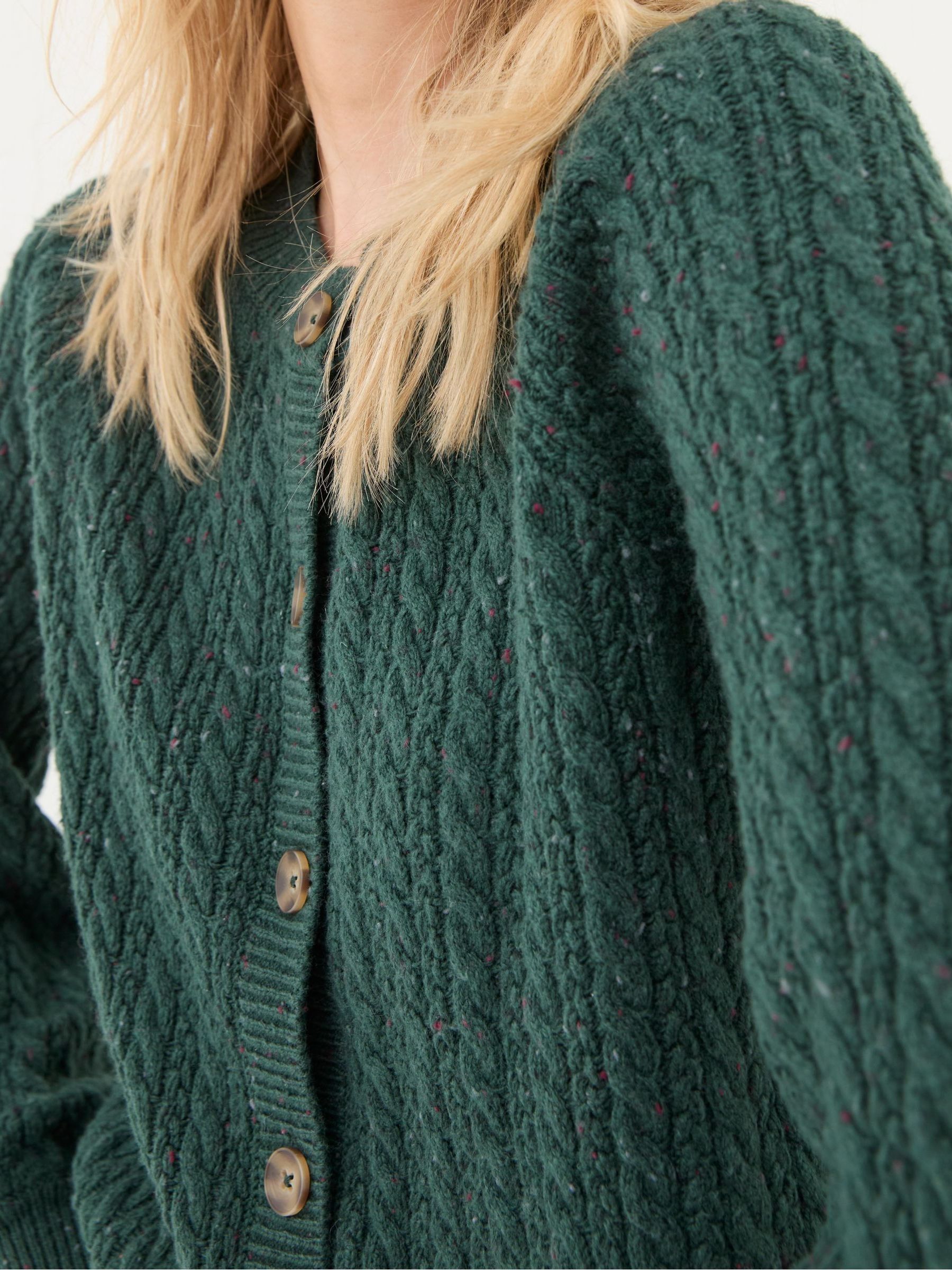 Chloe Green Cable Knit Cardigan - Image 4 of 5