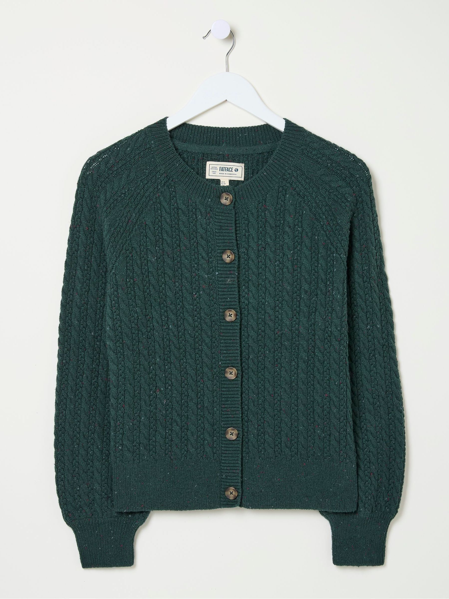 Chloe Green Cable Knit Cardigan - Image 5 of 5
