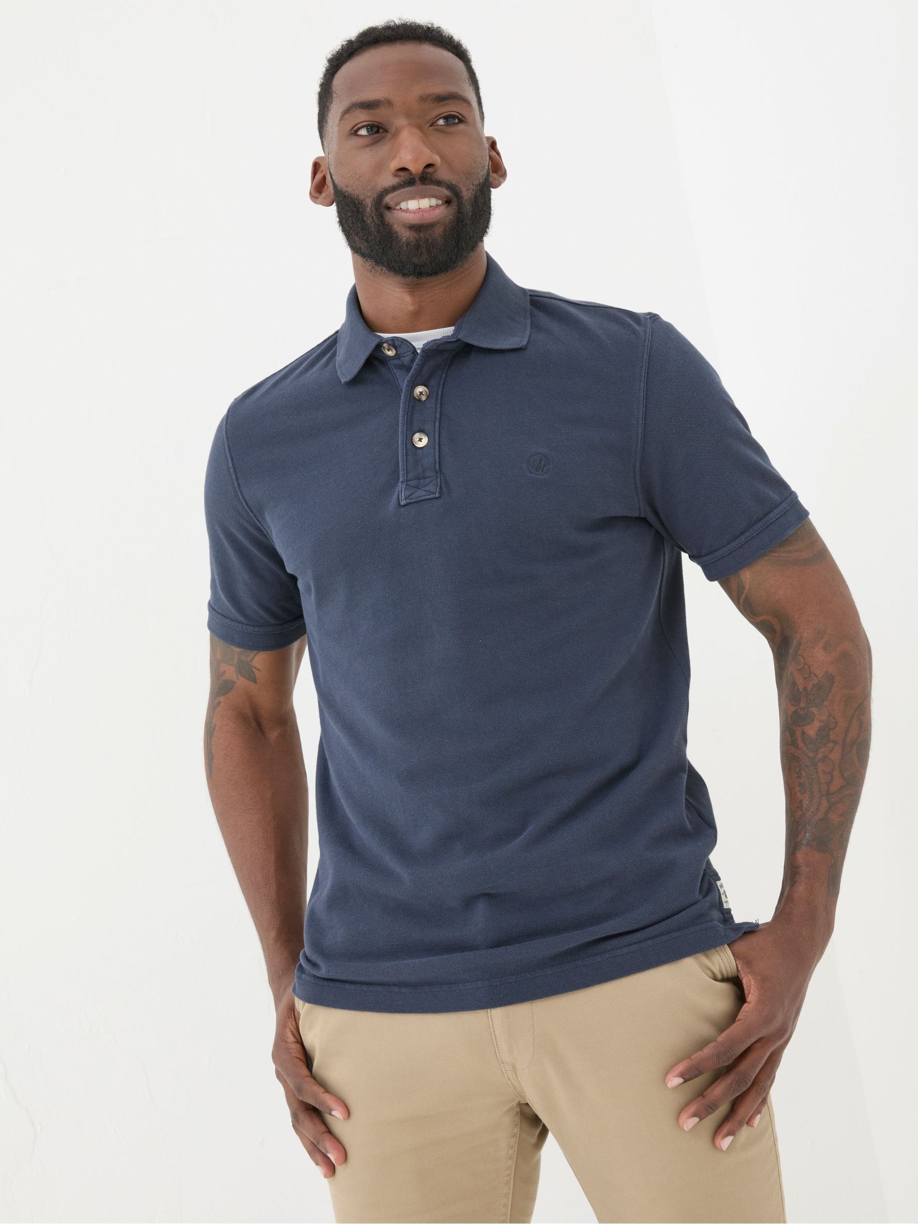 Blue Pique Polo Shirt - Image 1 of 6
