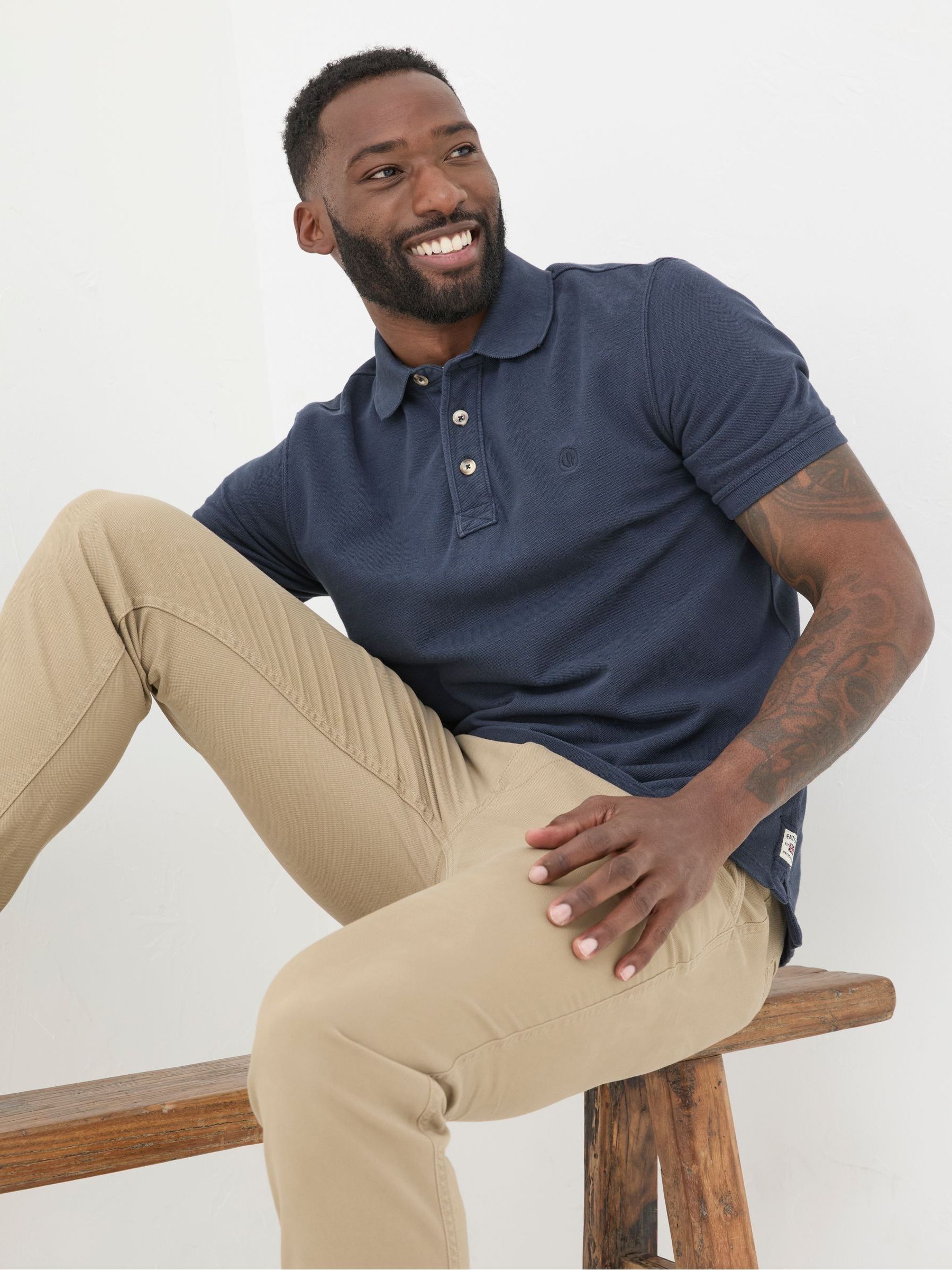 Blue Pique Polo Shirt - Image 3 of 6