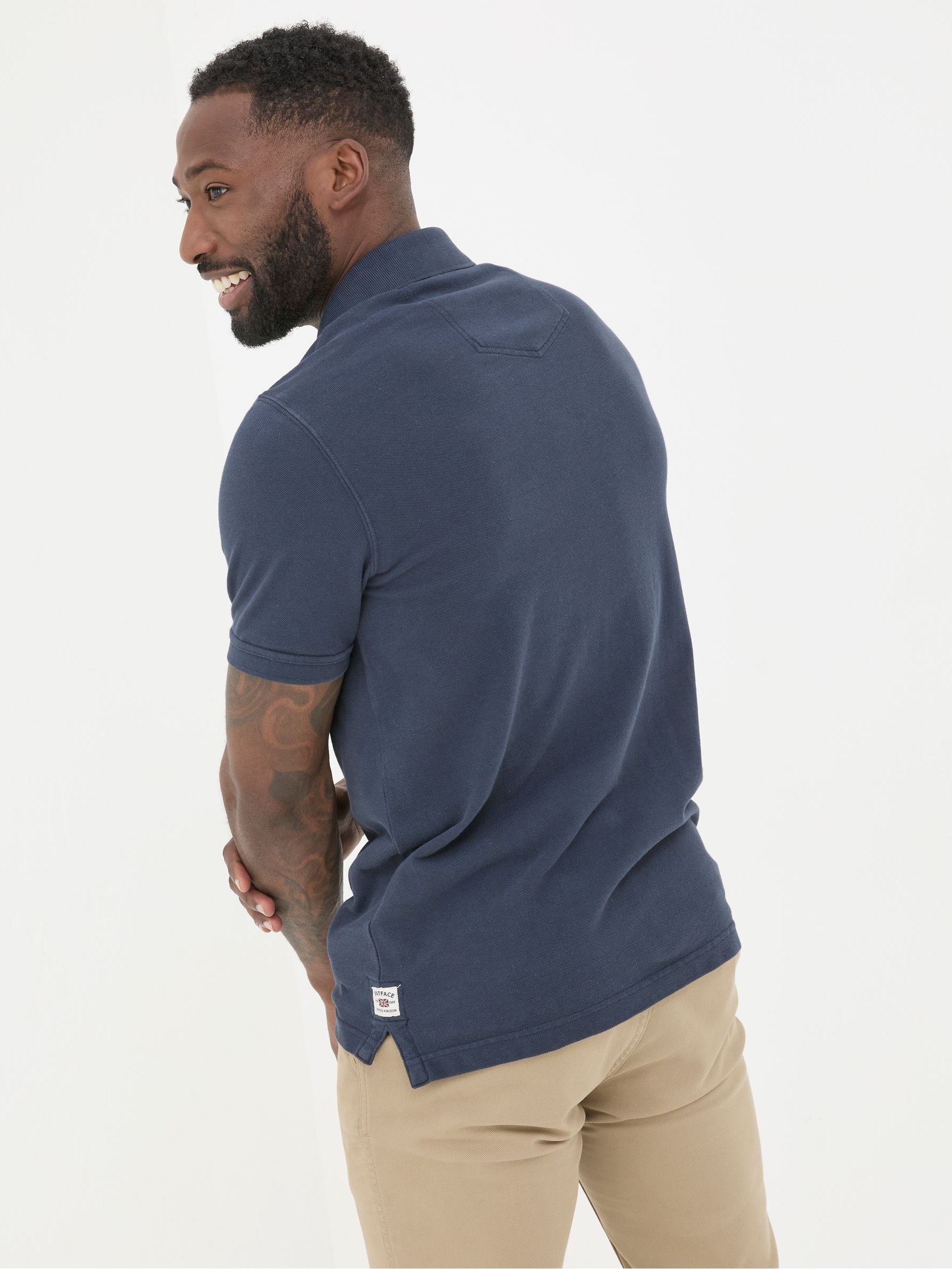 Blue Pique Polo Shirt - Image 2 of 6 Blue Pique Polo Shirt - Image 2 of 6