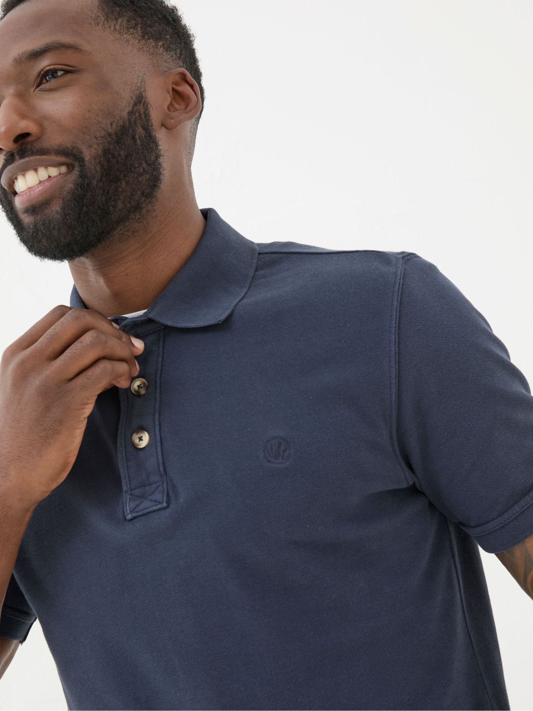 Blue Pique Polo Shirt - Image 4 of 6