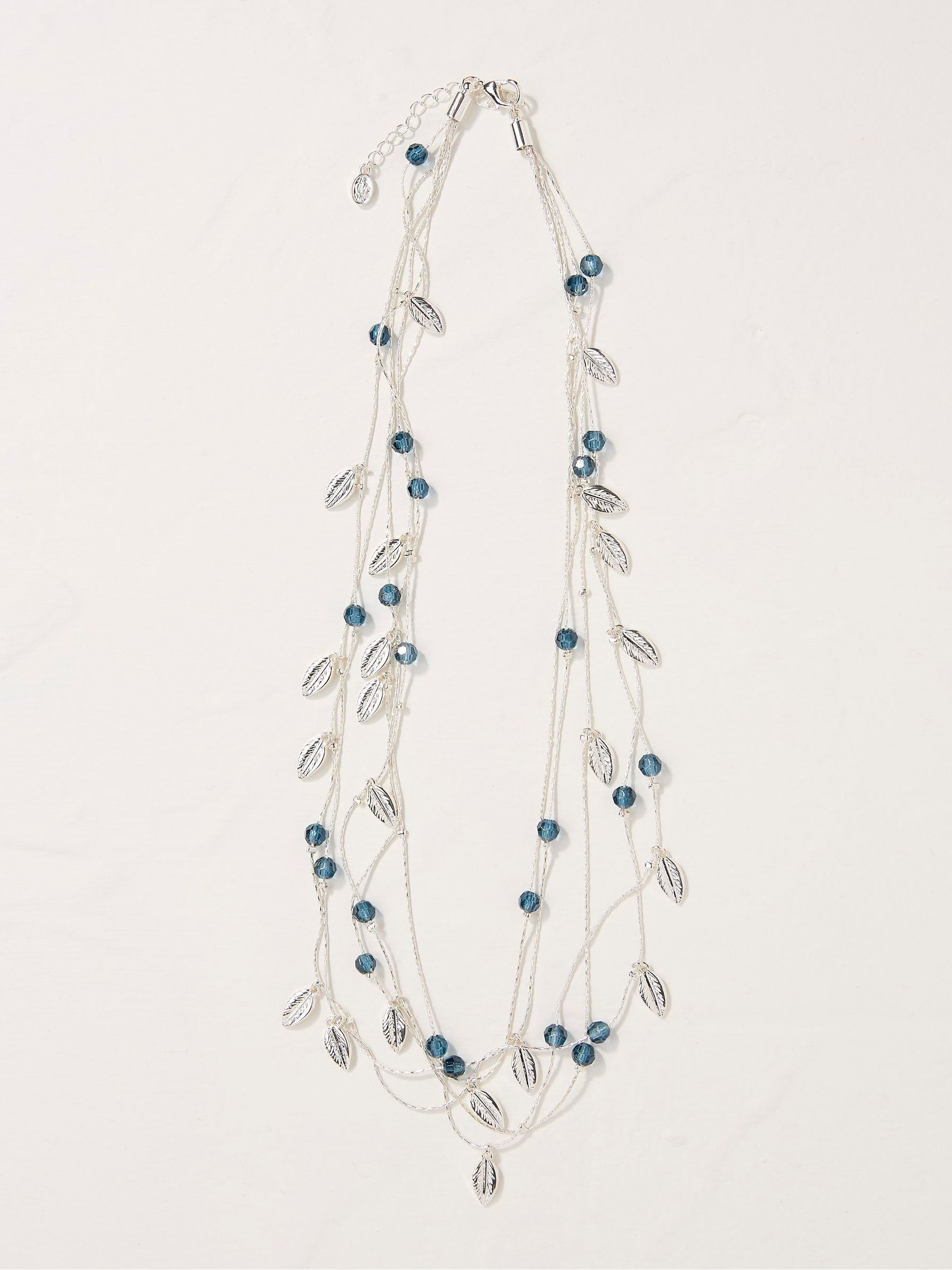 Silver Tone Multi Leaf Necklace - Image 1 of 2 Silver Tone Multi Leaf Necklace - Image 1 of 2