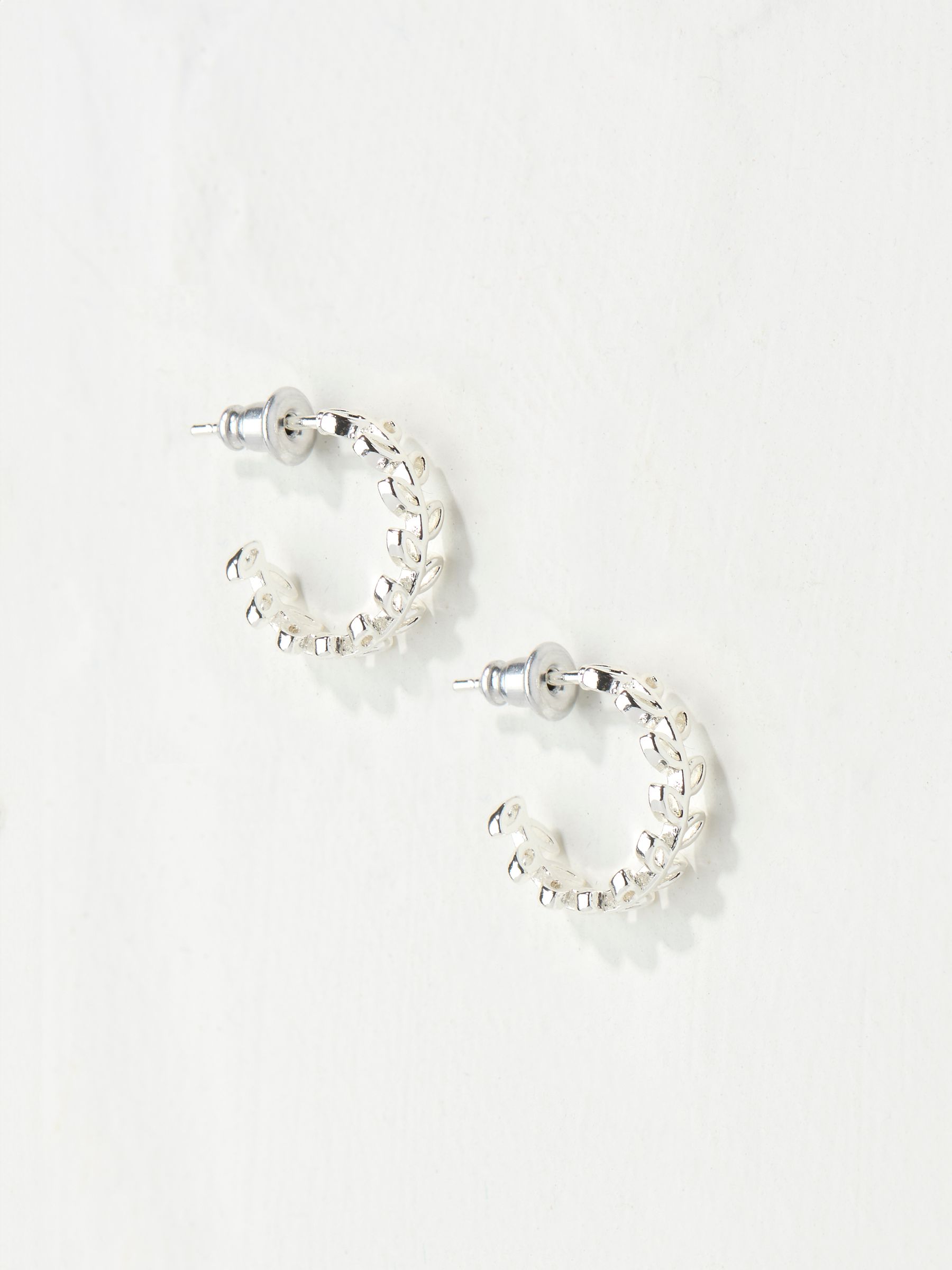 Daisy Silver Tone Tone Hoops Earrings - Image 1 of 3